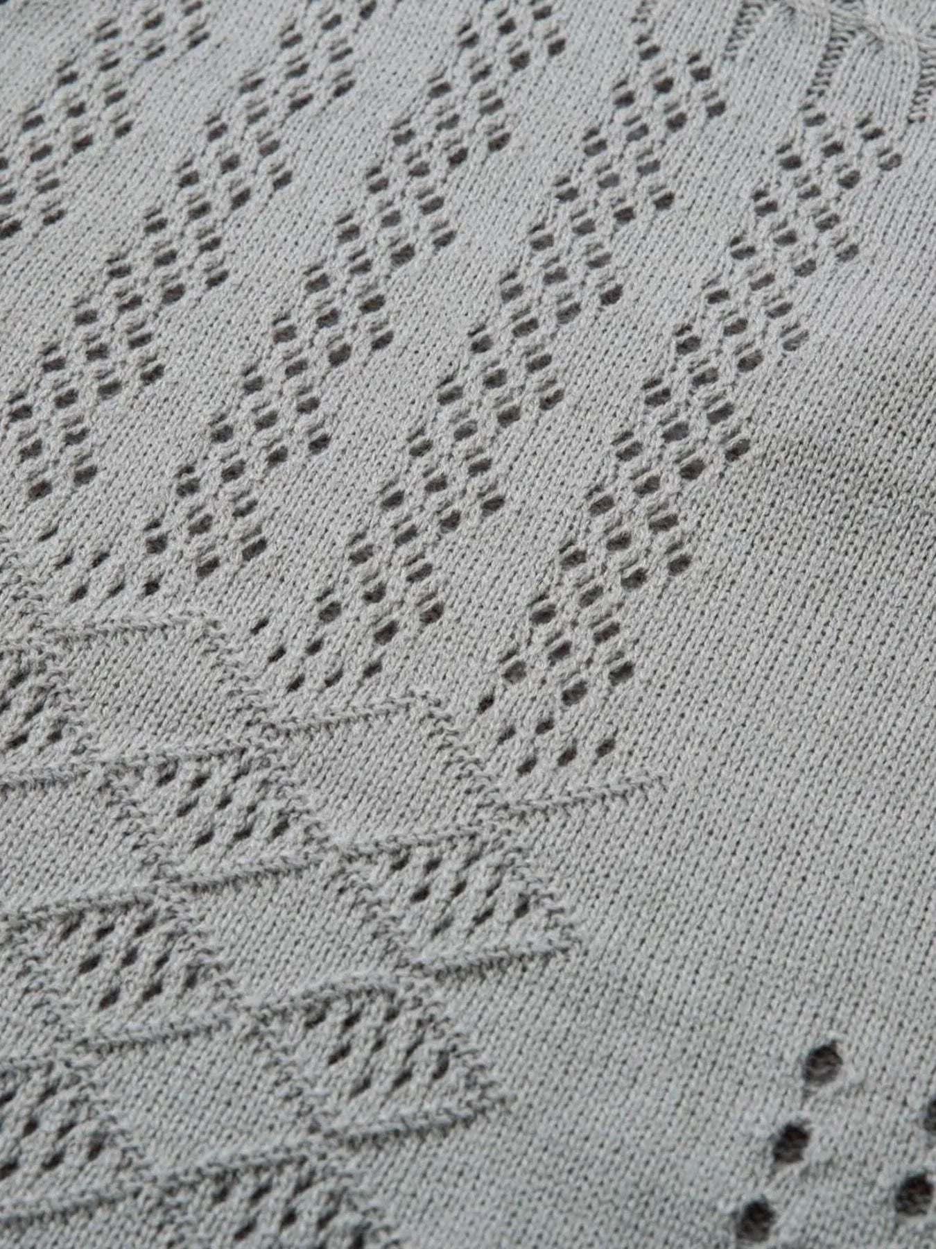 Men's Openwork Button Detail Knit Henley T-Shirt