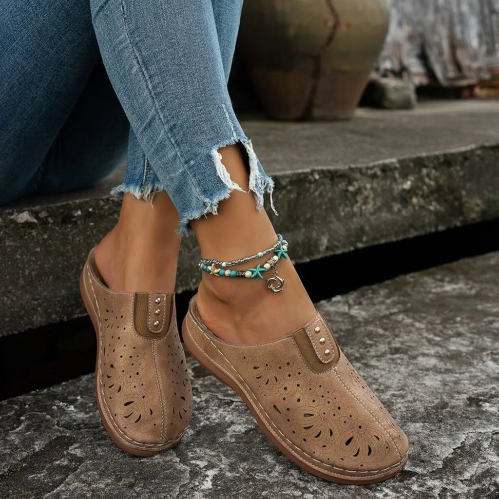 Round Toe Cutout Slip-Ons
