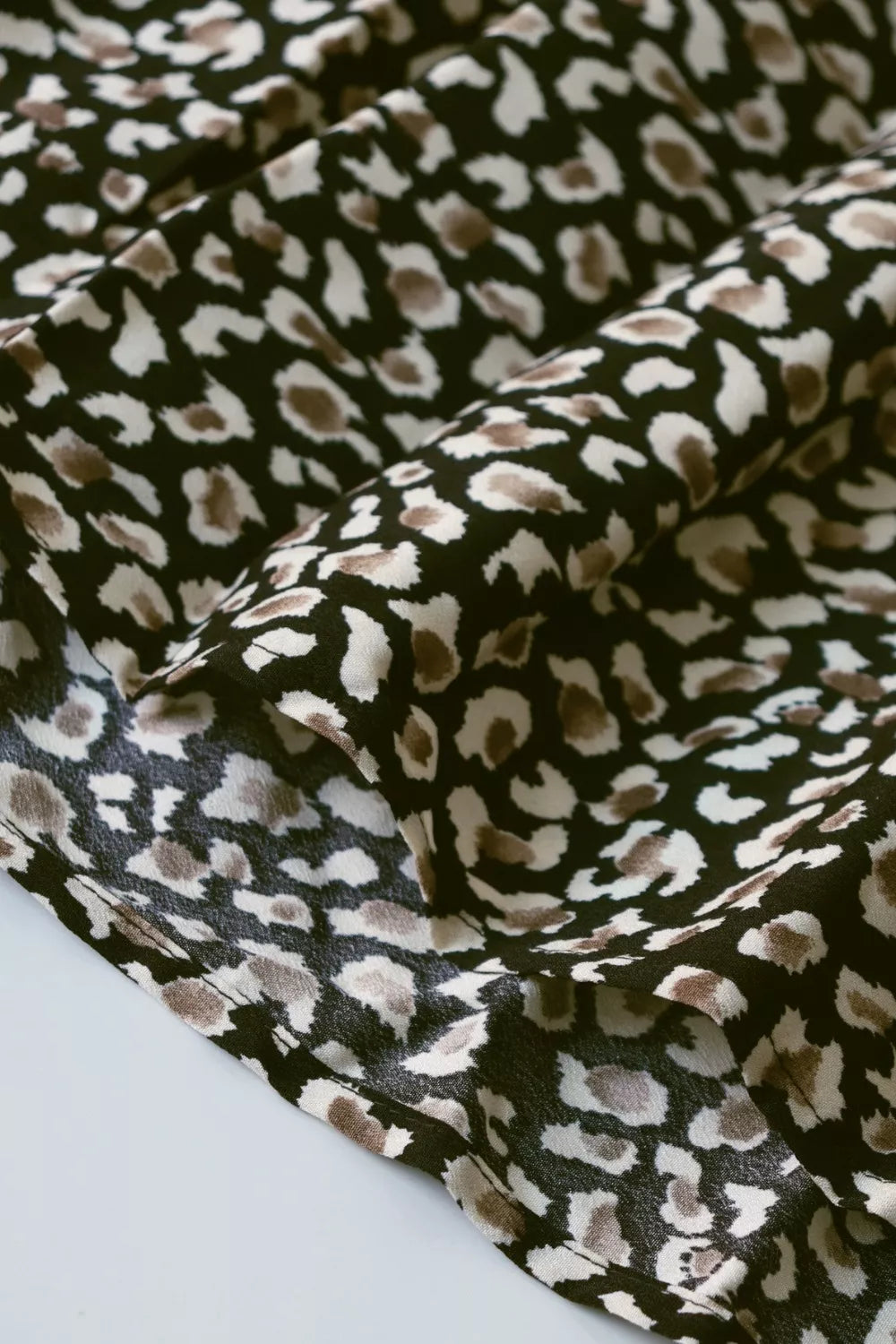 Leopard Notched Balloon Sleeve Dress