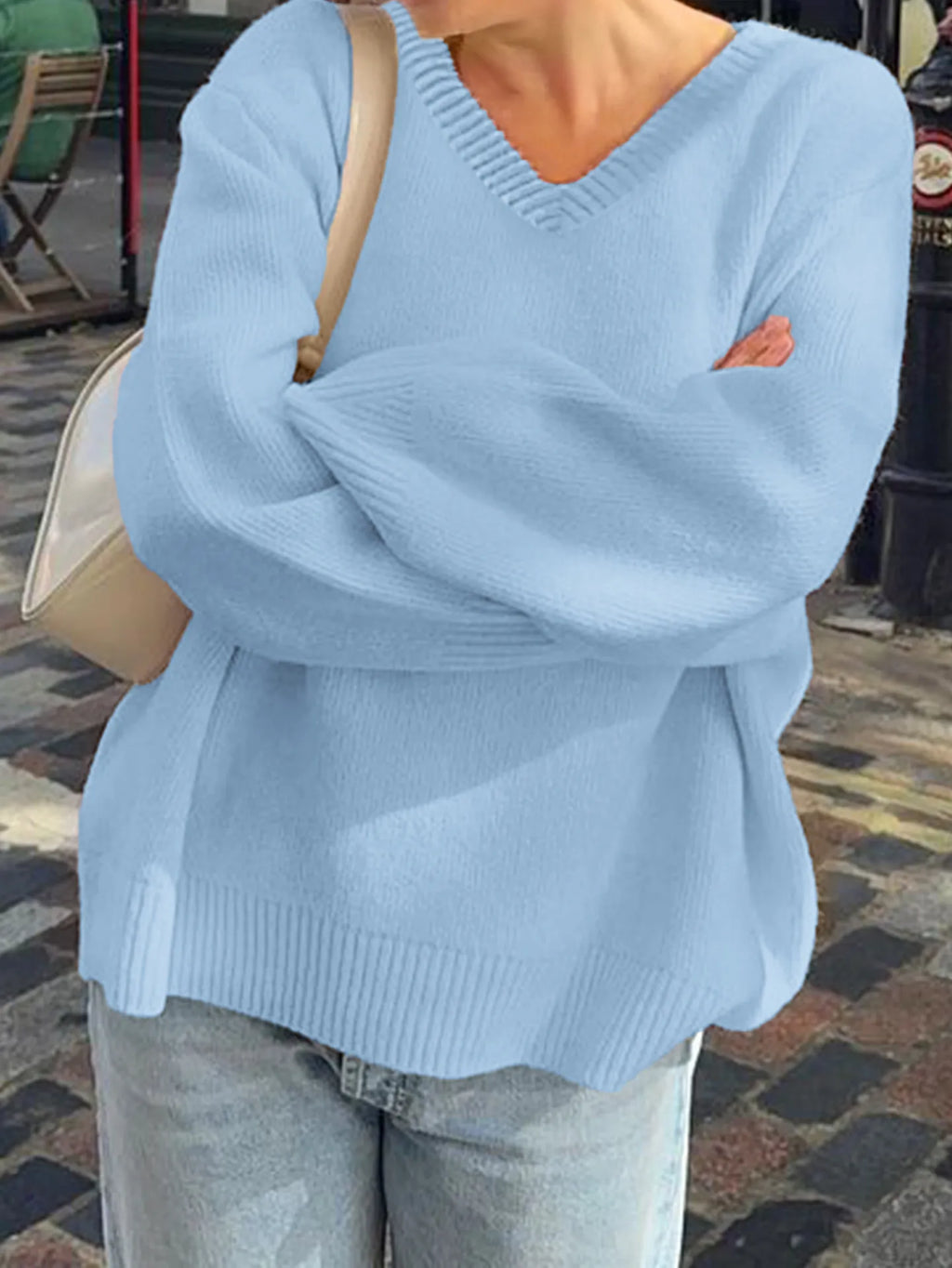 V-Neck Long Sleeve Sweater