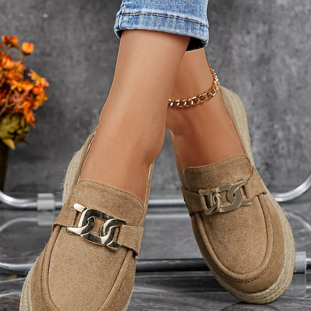 Round Toe Platform Slip-Ons