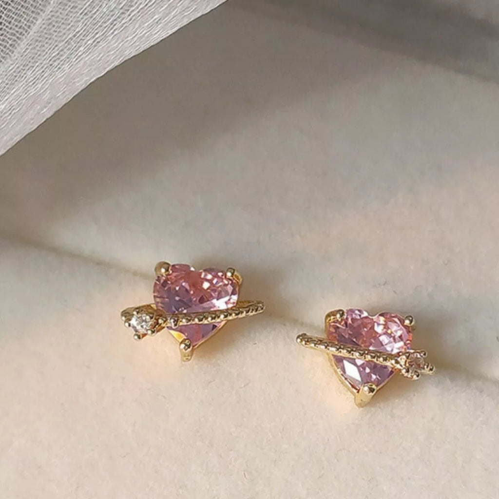Heart Planet Stud Earrings