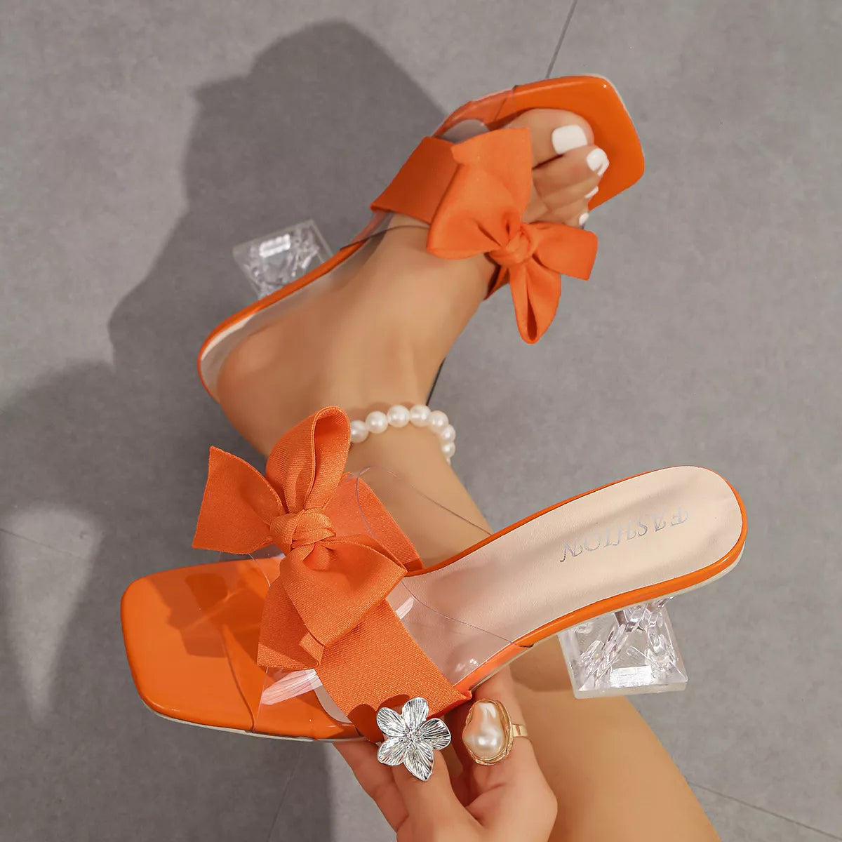 Open Toe Bow Sandals