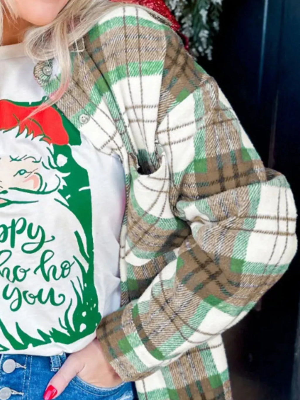 Plaid Button-Down Long Sleeve Shacket