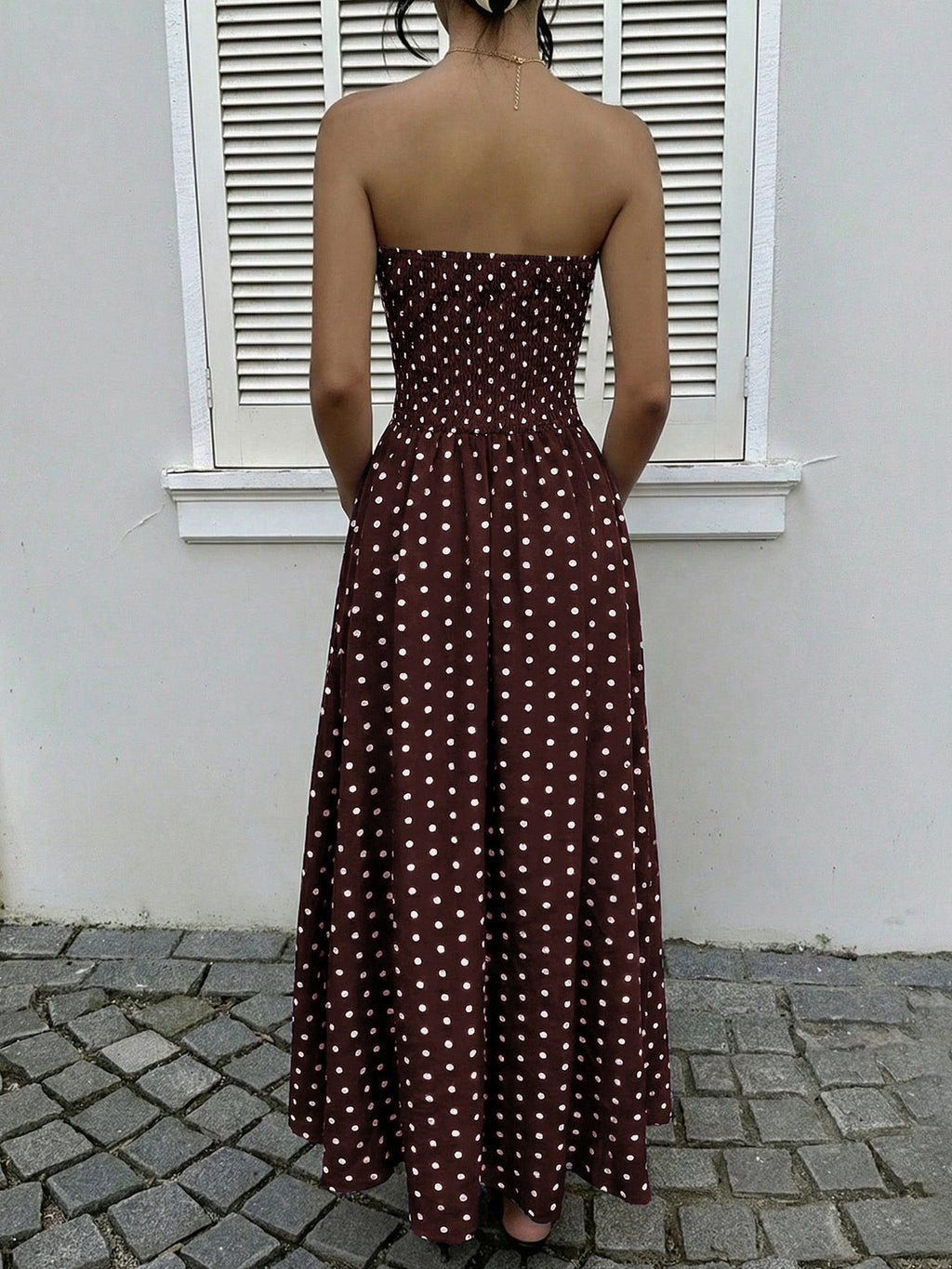 Polka Dot Tube A-Line Dress
