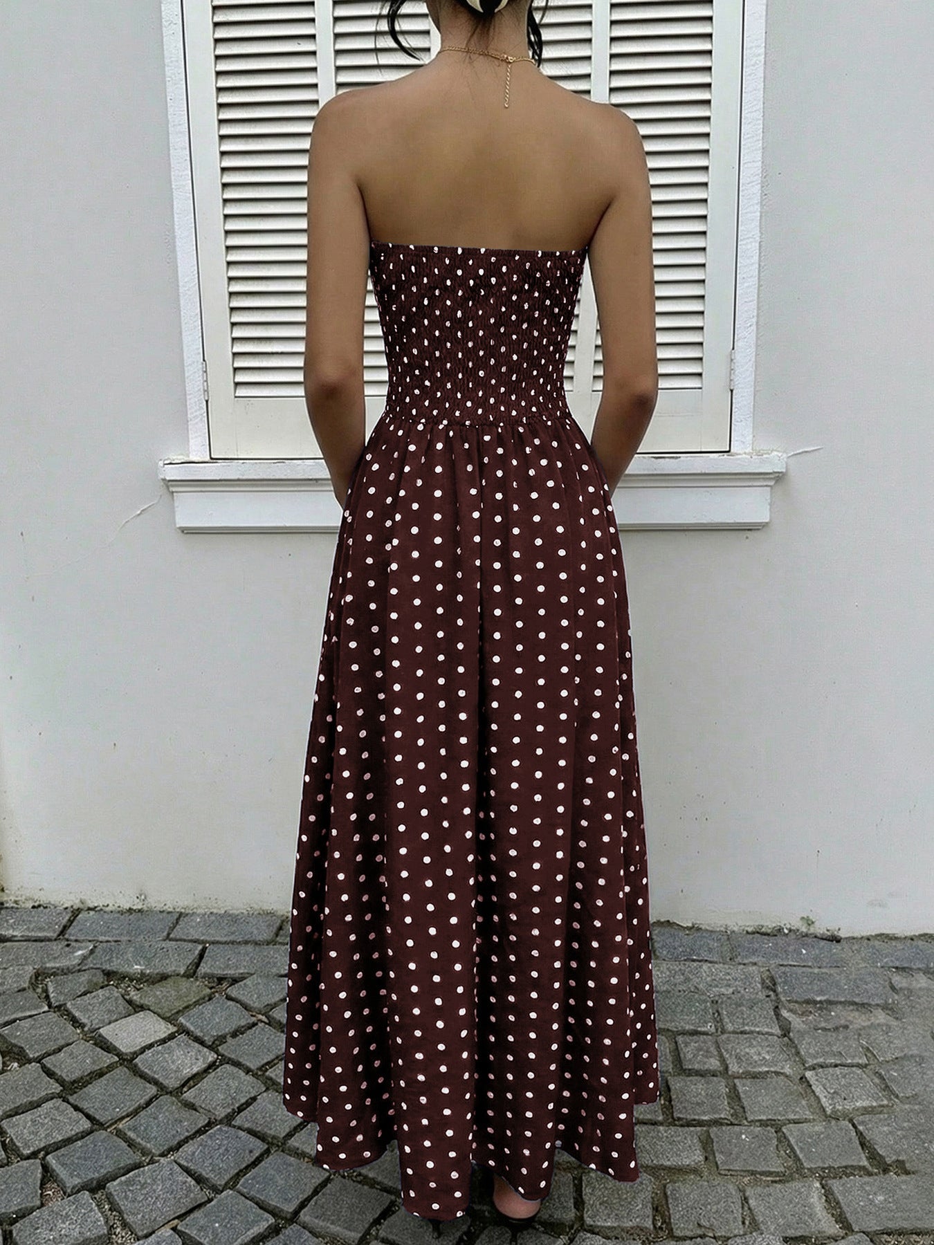 Polka Dot Tube A-Line Dress