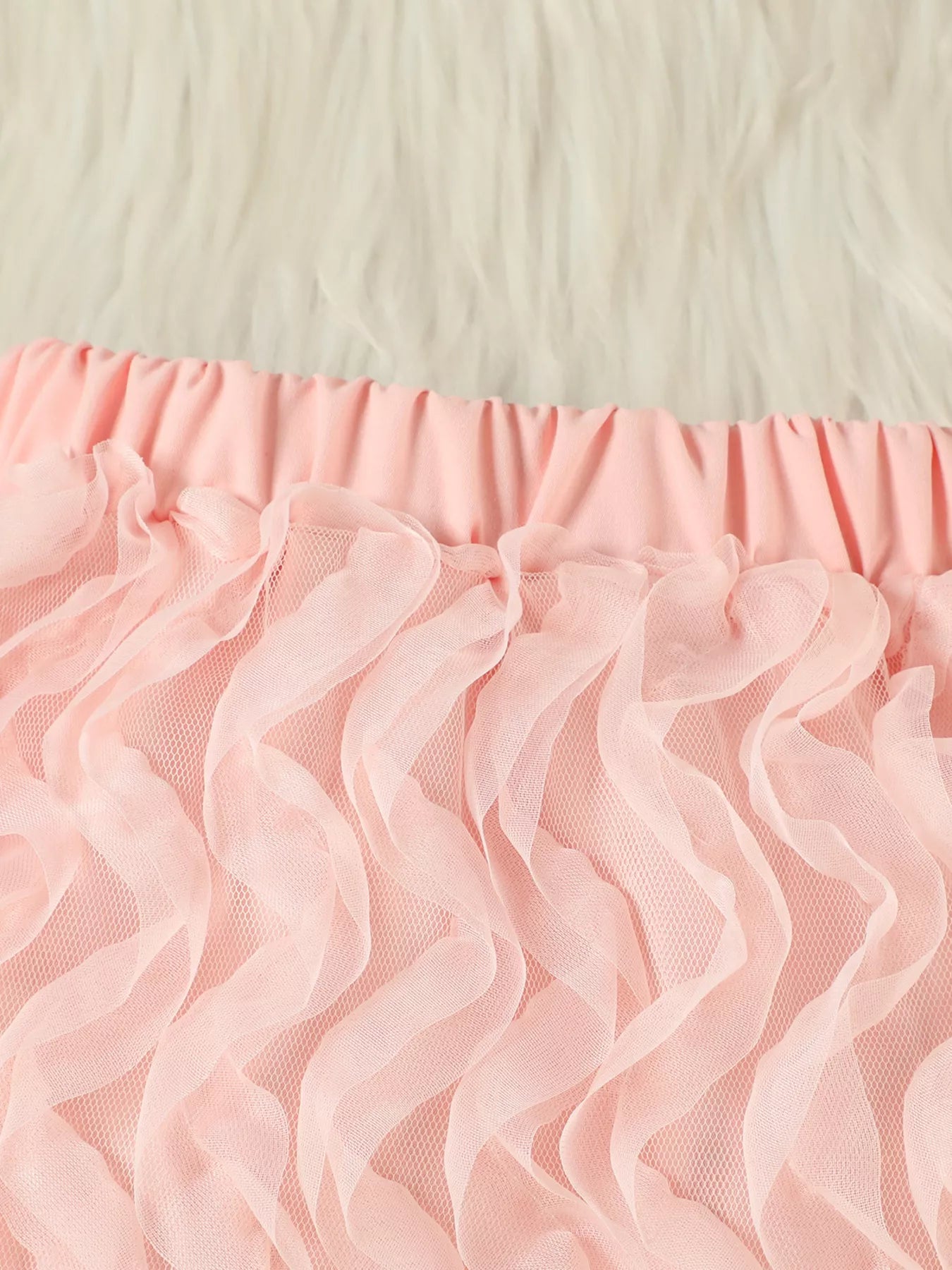 Children's Pearl Bowknot Top and Skirt Set