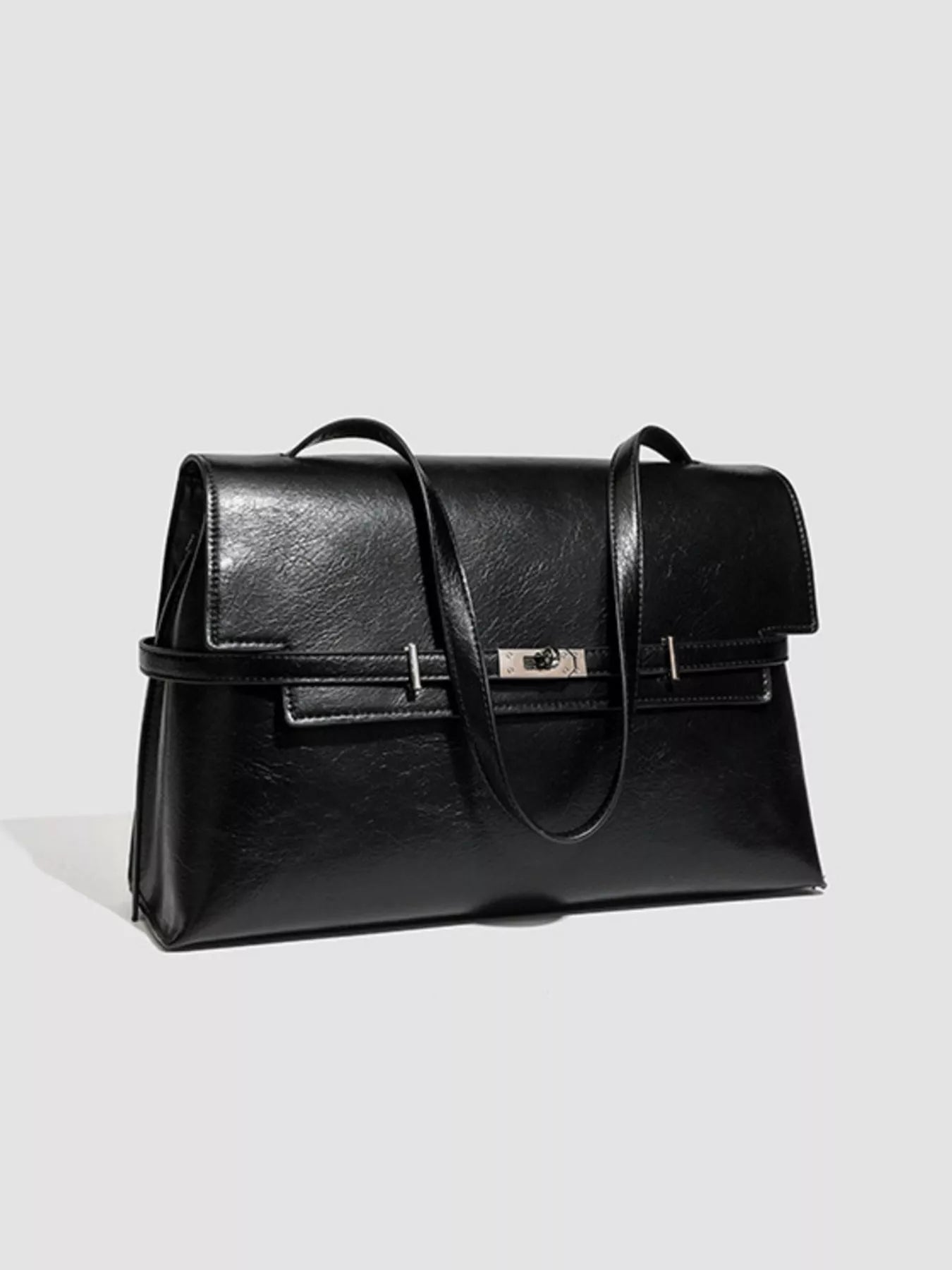 Buckle Leather Shoulder Bag
