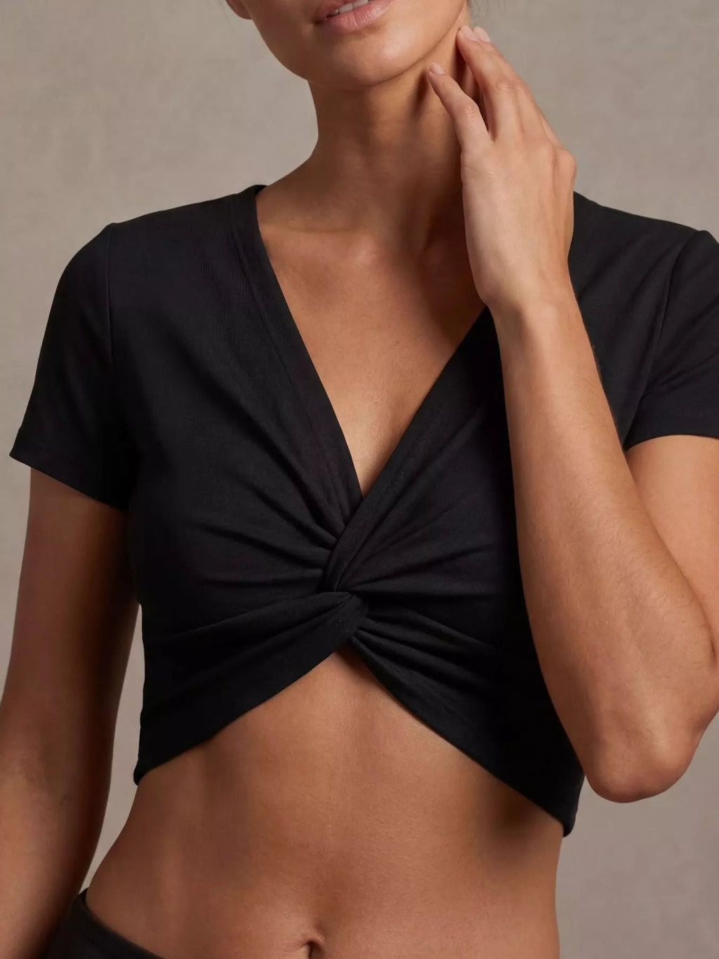 Twist-Front Cropped Top
