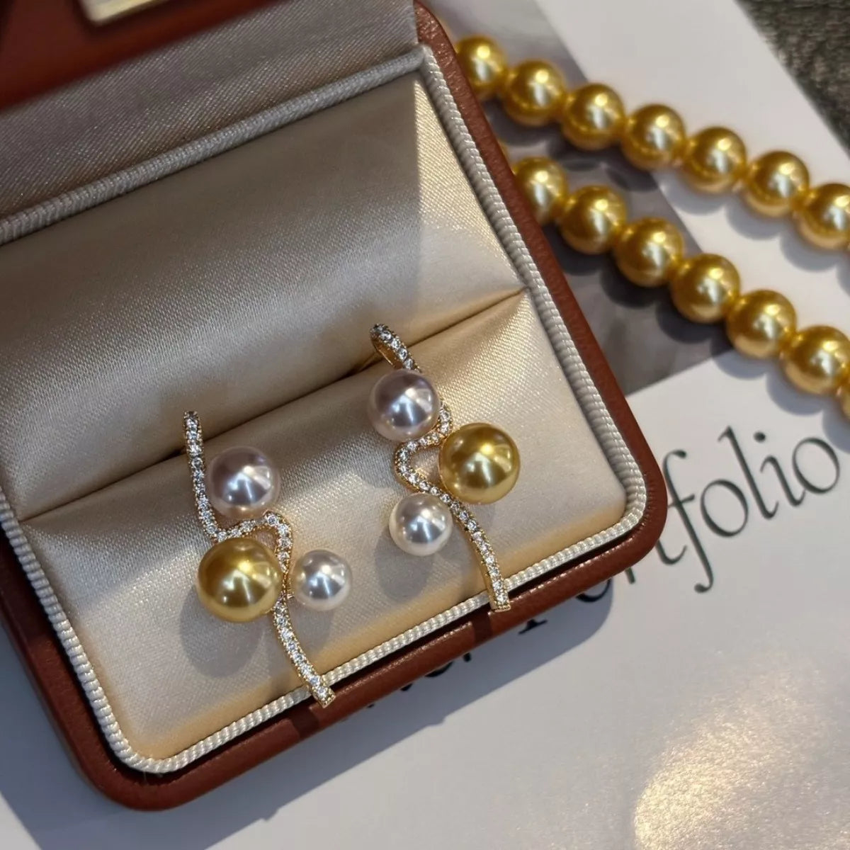 Pearl & Zircon Dangle Earrings