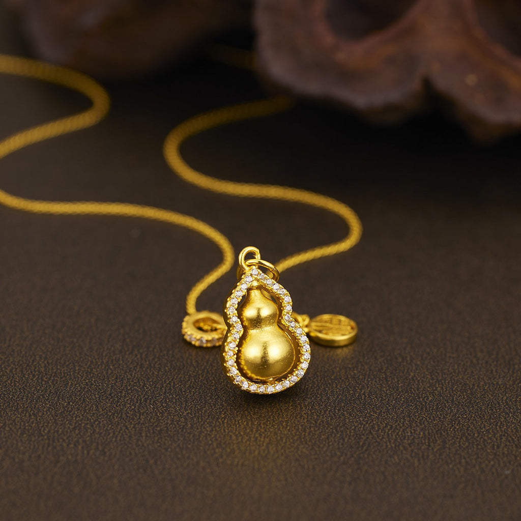 18K Gold-Plated Gourd Pendant Necklace