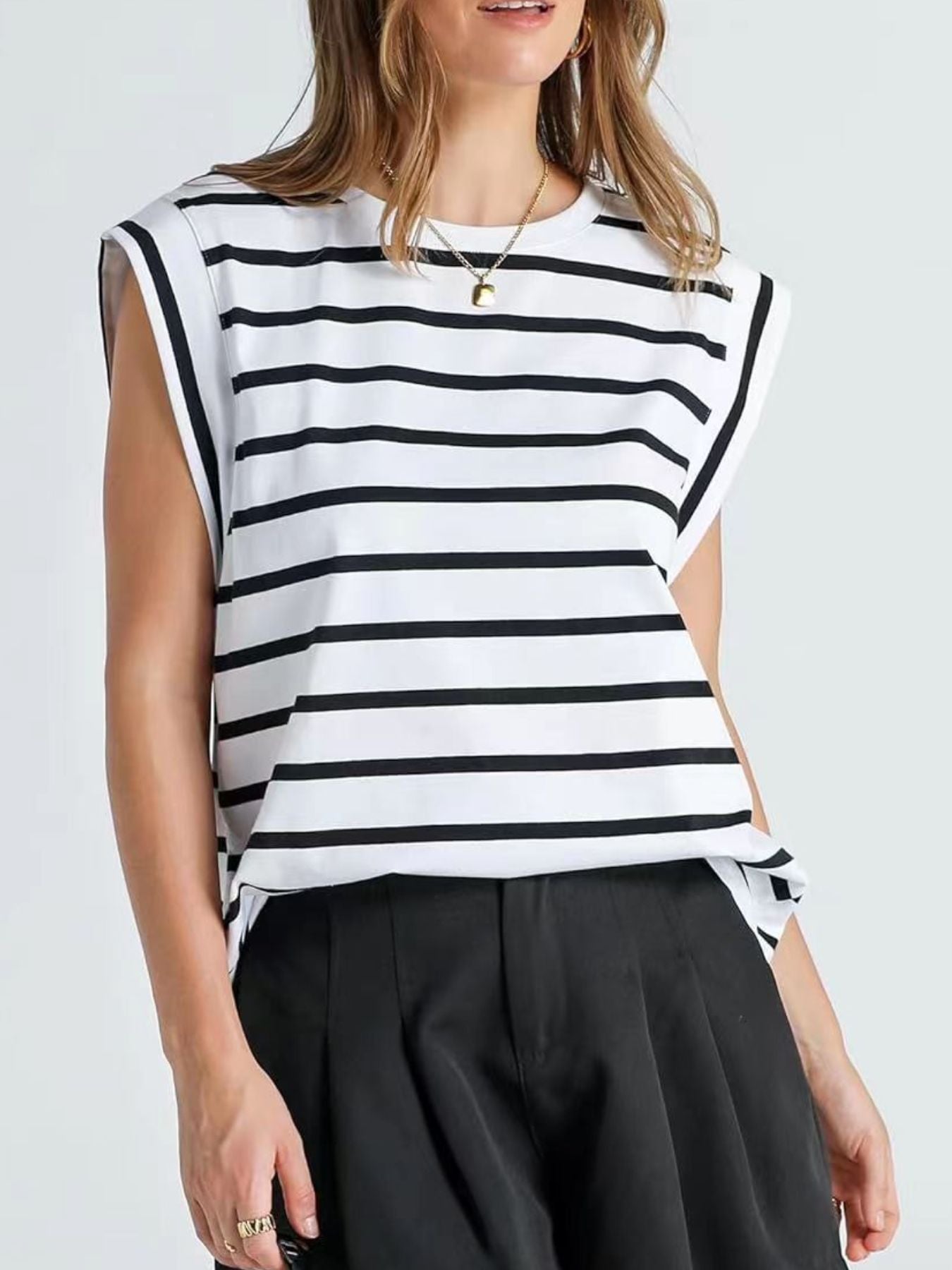 Striped Round Neck Tank