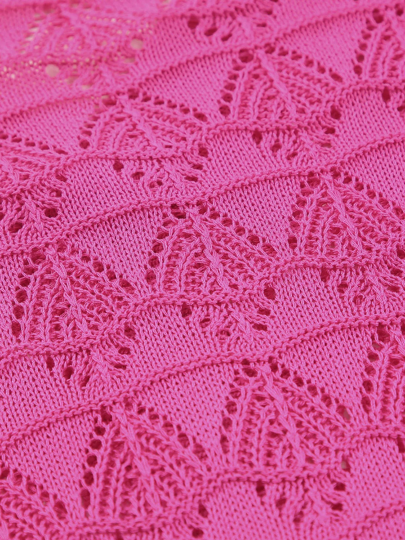 Buttoned Front Openwork Cardigan