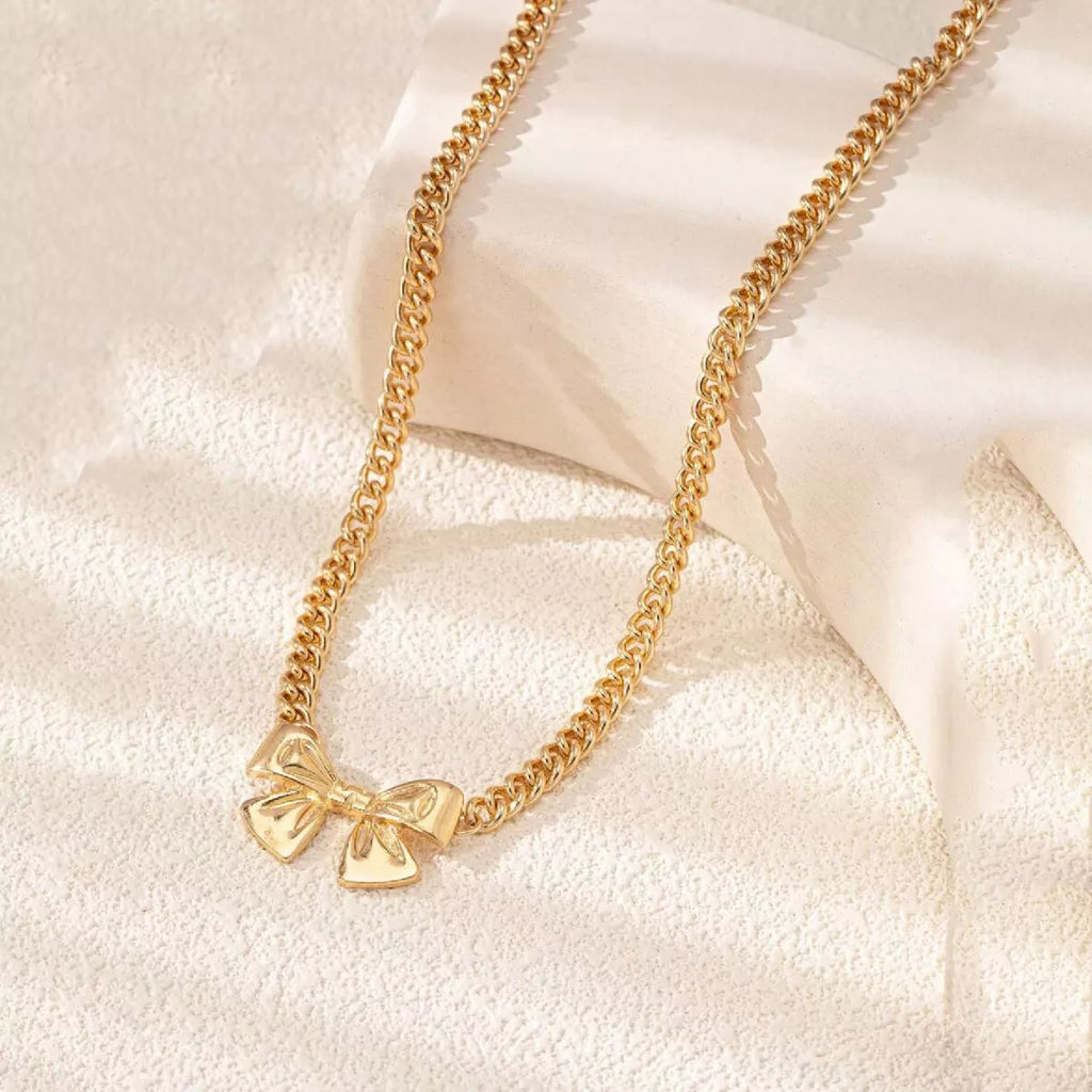 18K Gold-Plated  Bowknot Chain Necklace