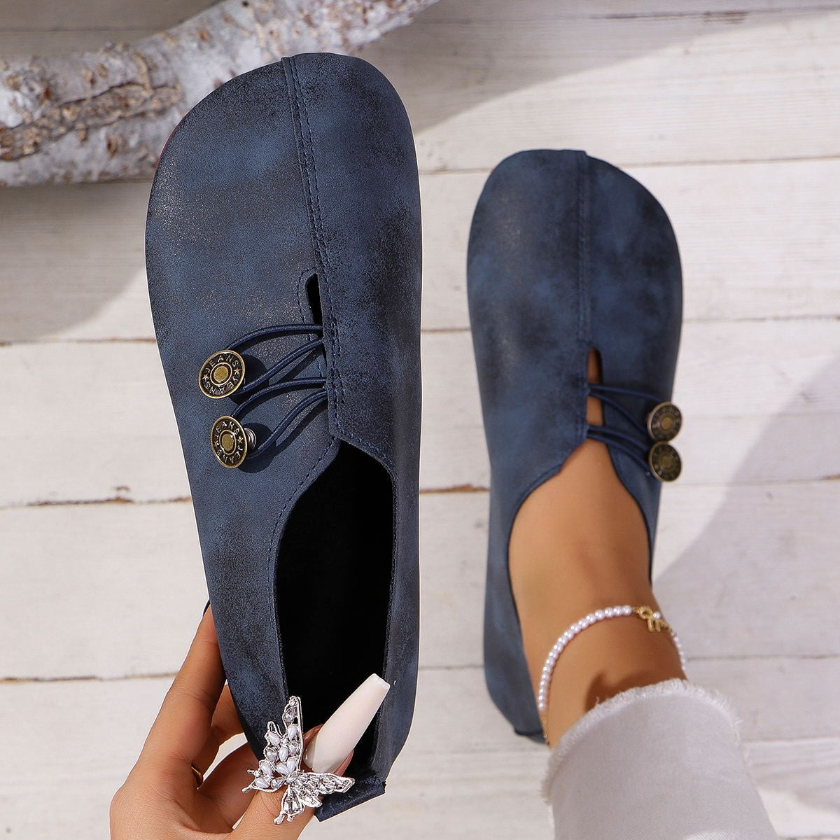 Round Toe Slip-Ons