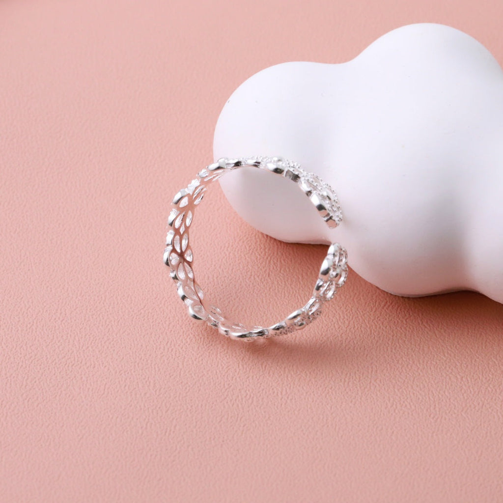 Floral Adjustable Open Ring