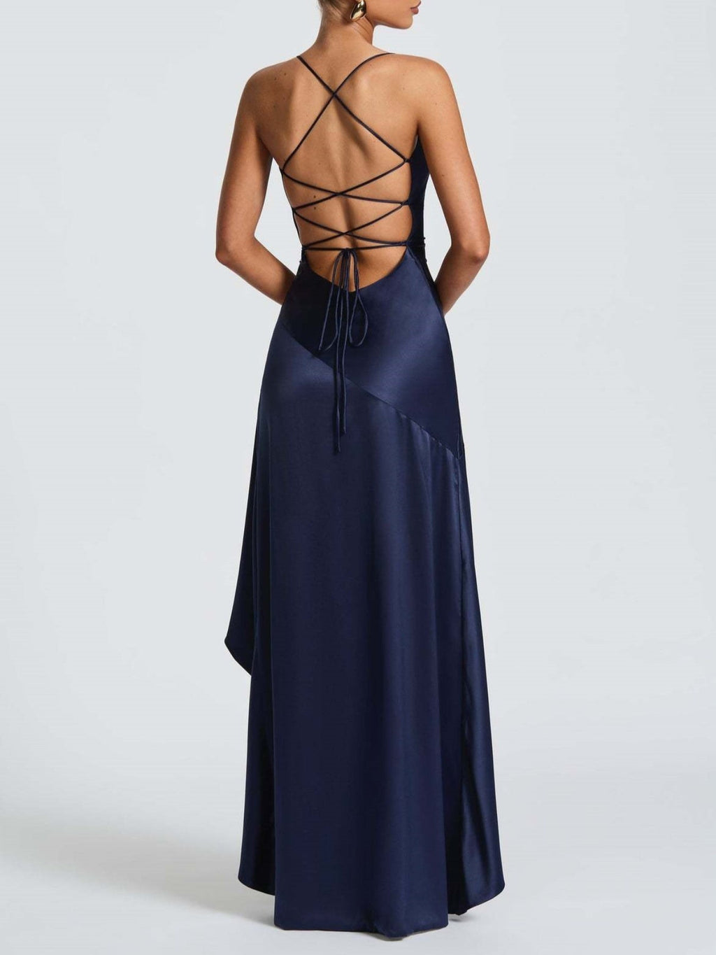 Ruffle High-Slit Maxi Dress