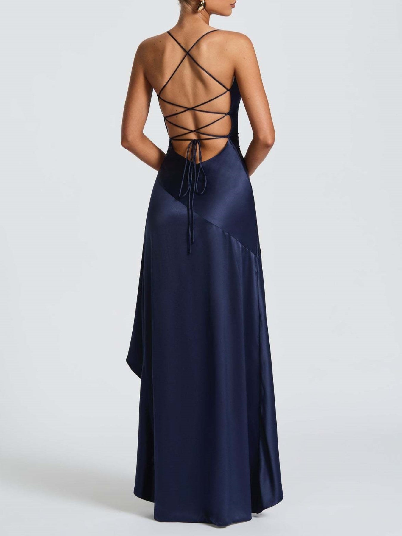 Ruffle High-Slit Maxi Dress