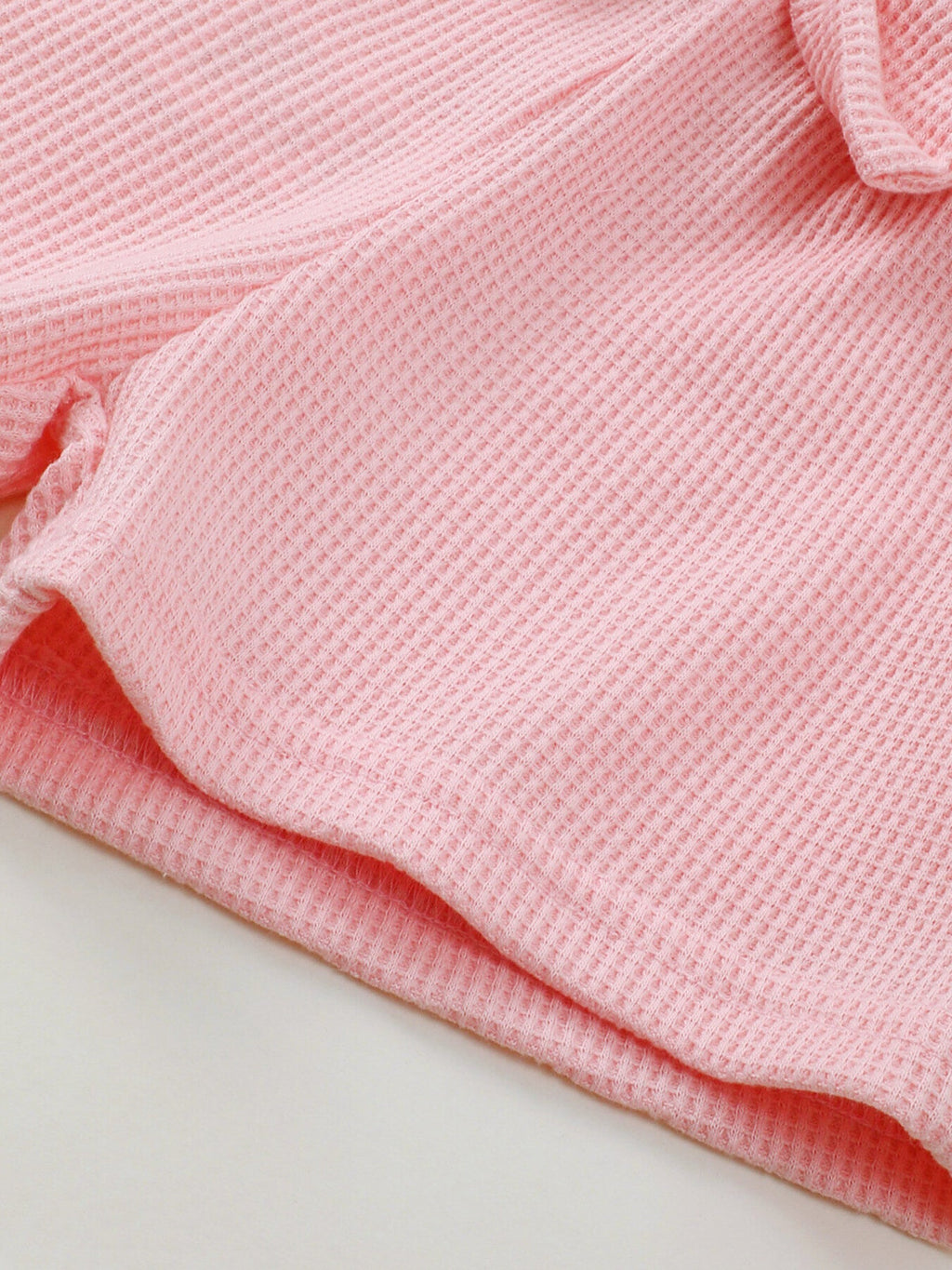 Children's Waffle Knit Tank Top and Bow Shorts Set