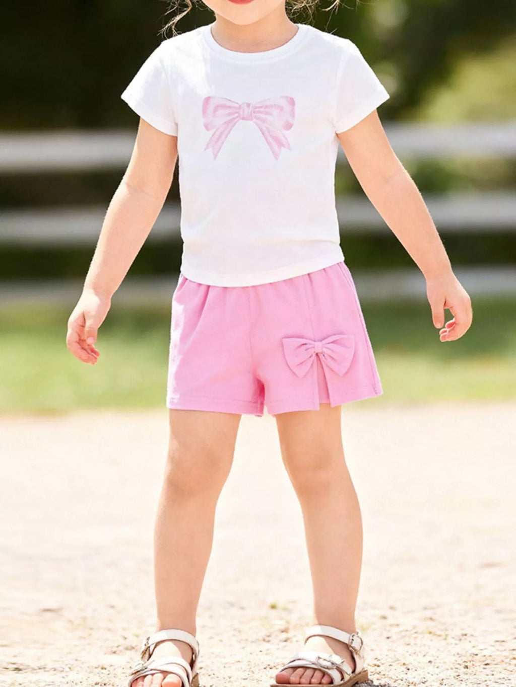 Children's Bow T-Shirt & Shorts Set