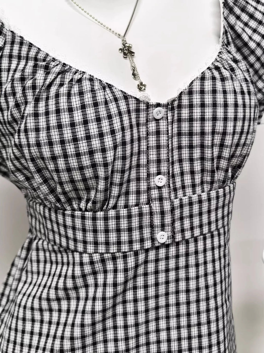 Plaid Short Sleeve Blouse