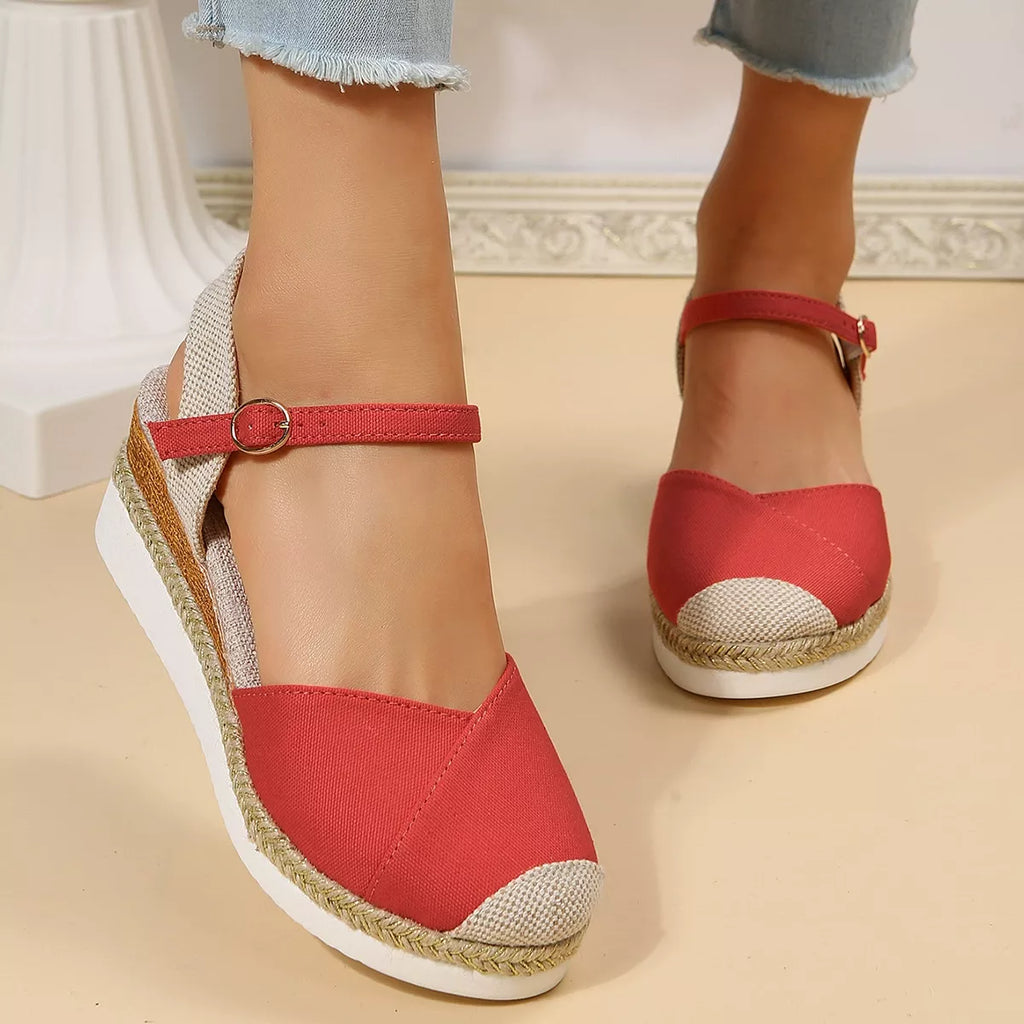 Color Block Wedge Sandals