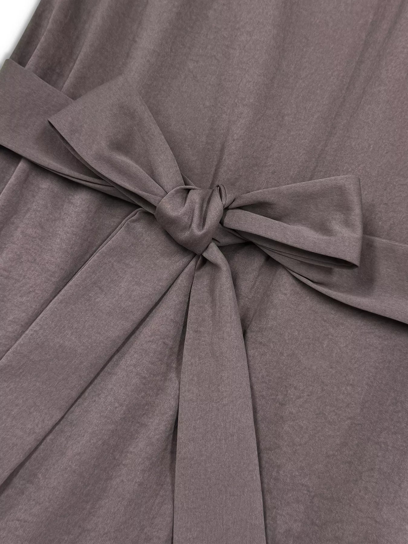 Long Sleeve Tie Waist Ruffle Hem Midi Dress