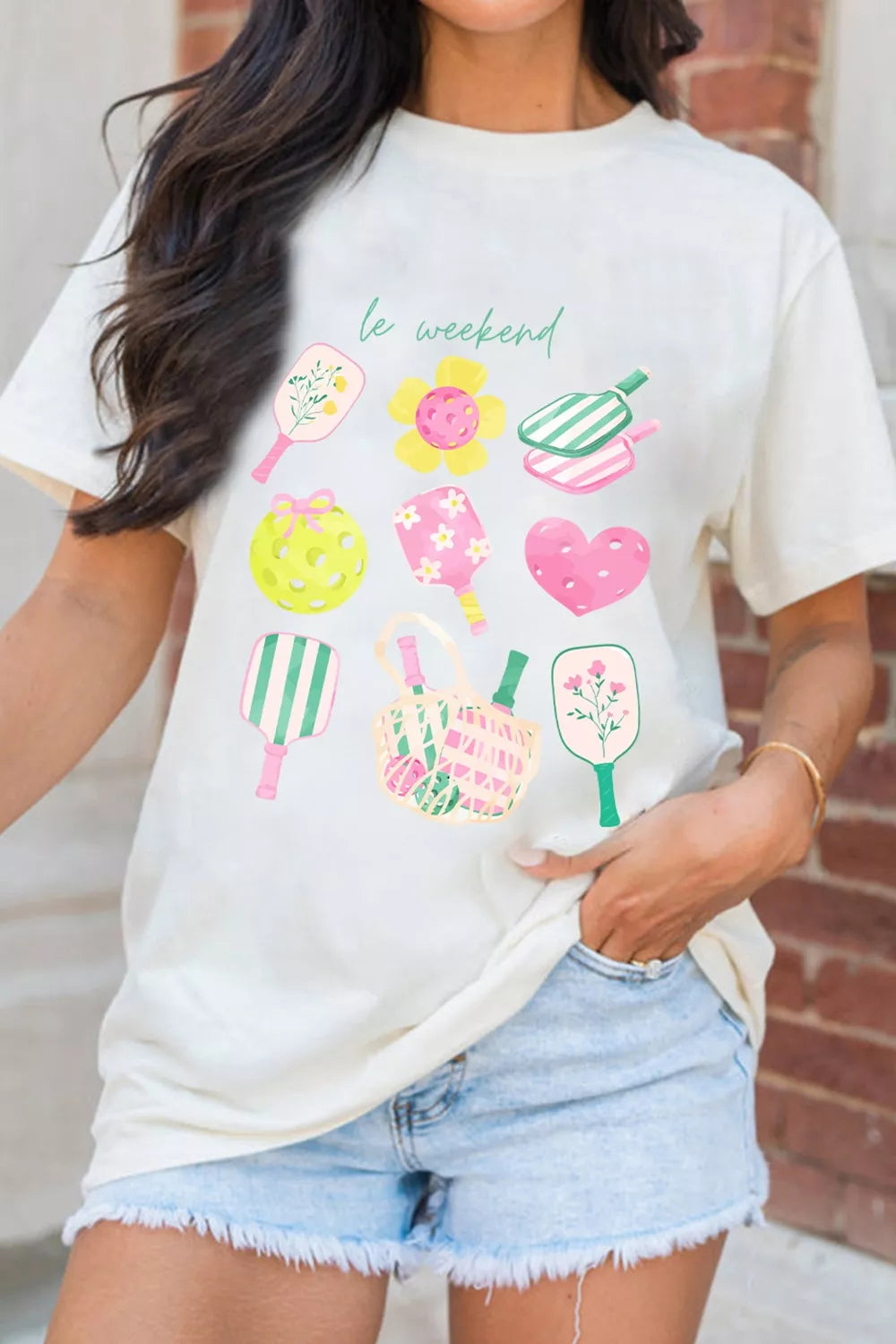 Graphic Round Neck Short Sleeve T-Shirt