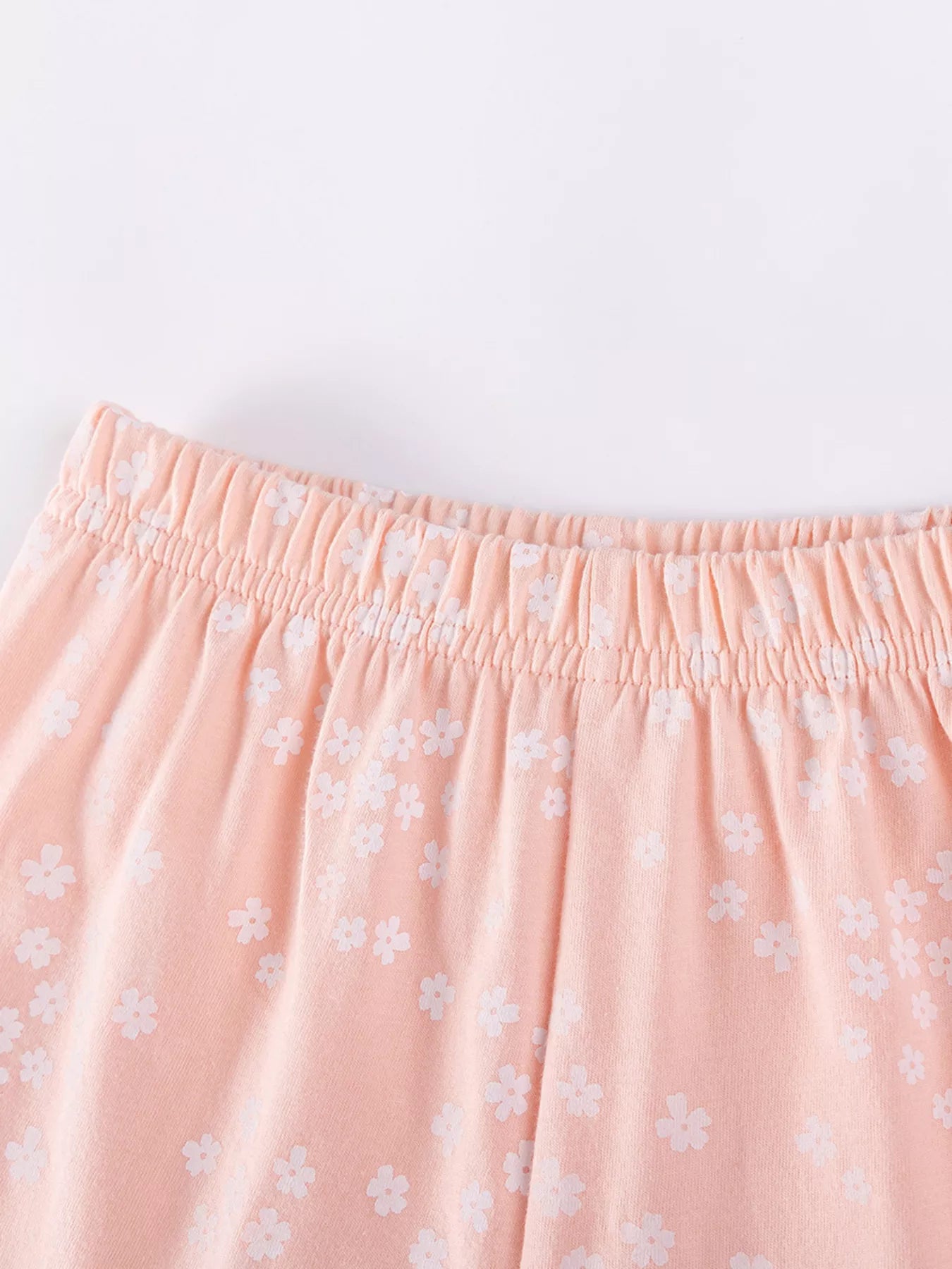 Children's Ruffled Sleeve Graphic Tee & Floral Shorts Set