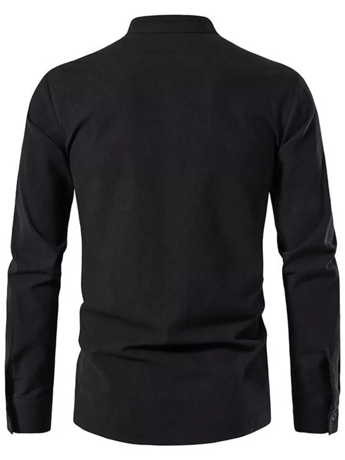 Men's Full Size Casual Lace-Up Long Sleeve Shirt Plus Size
