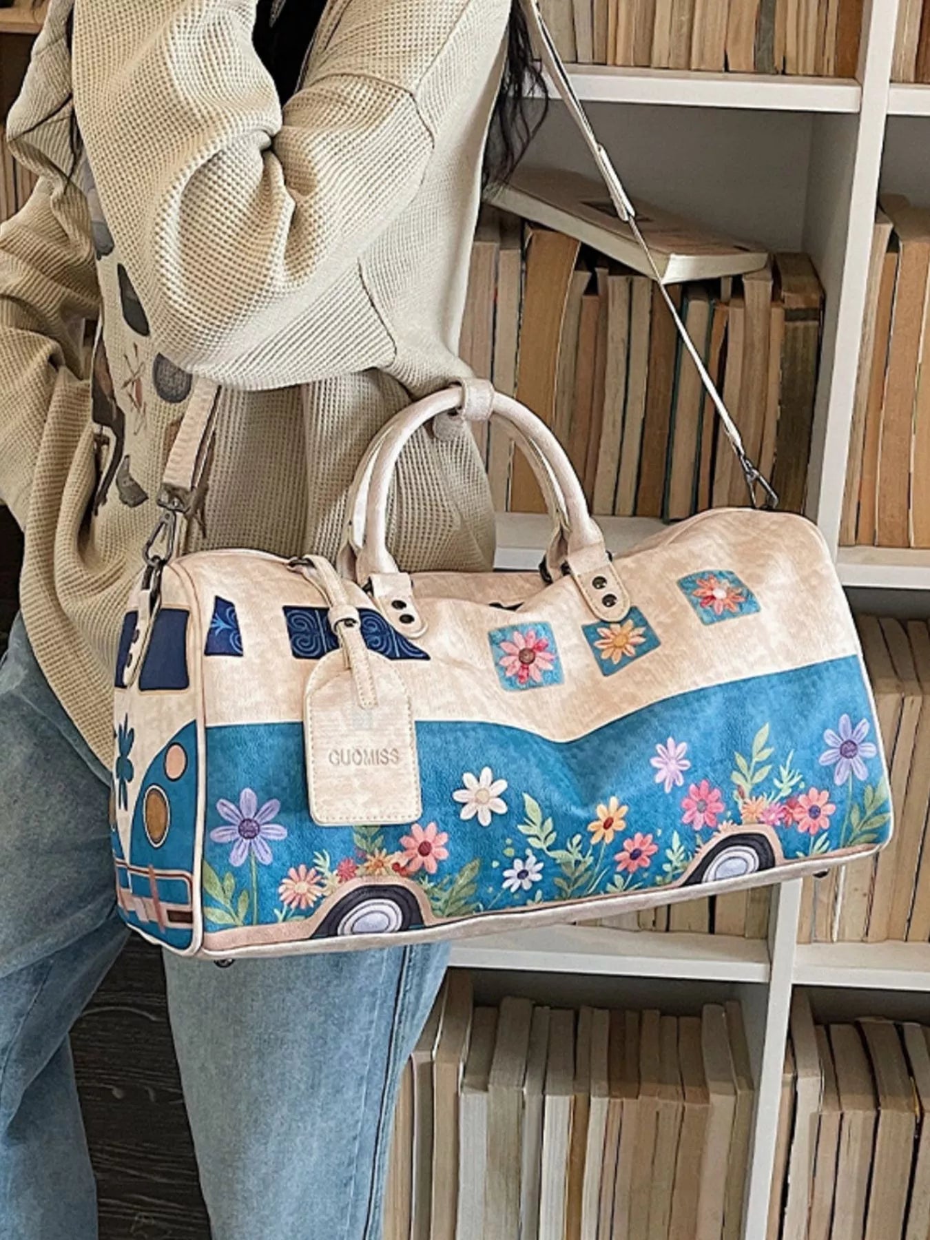 Floral Print Duffel Bag