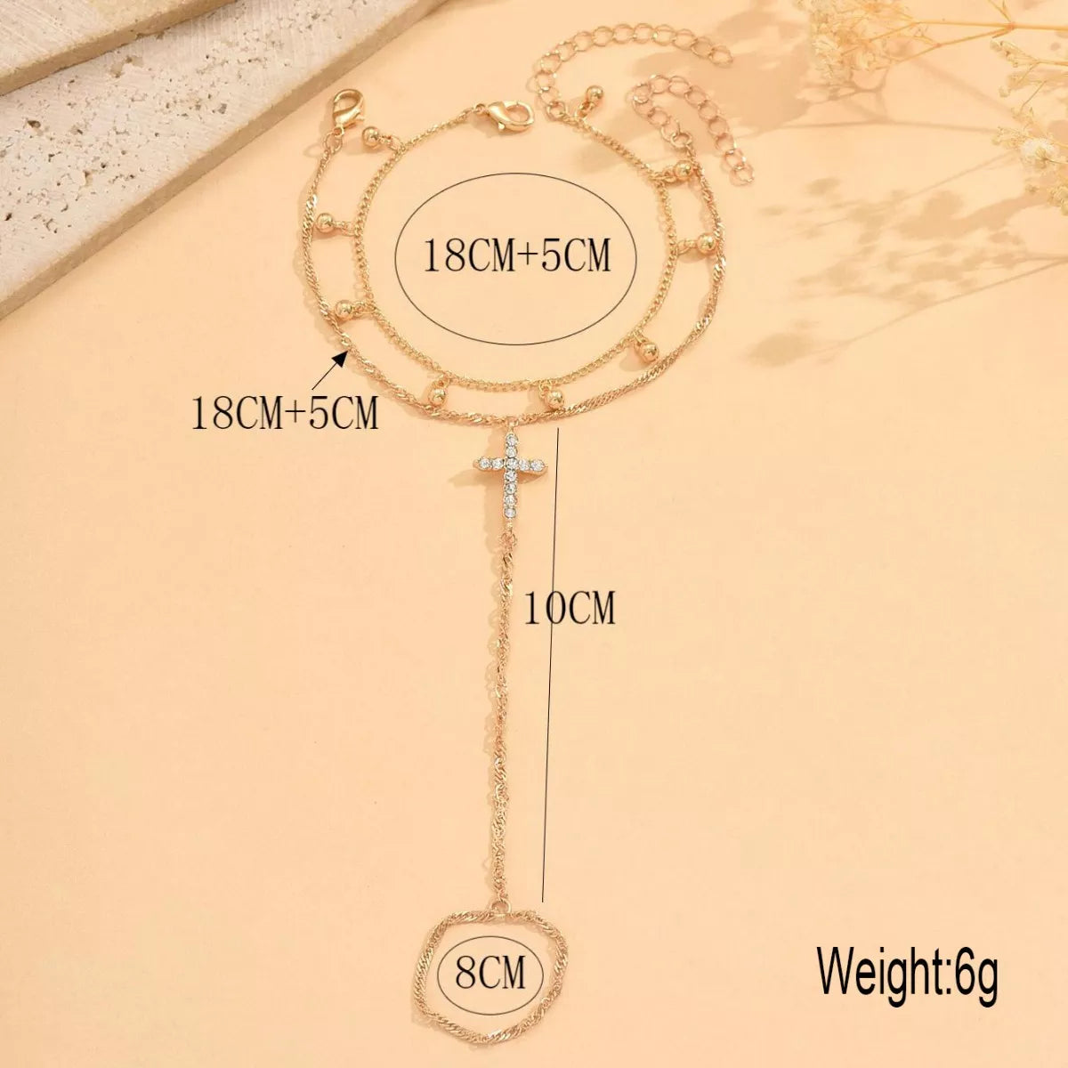 18K Gold-Plated Chain Cross Bracelet