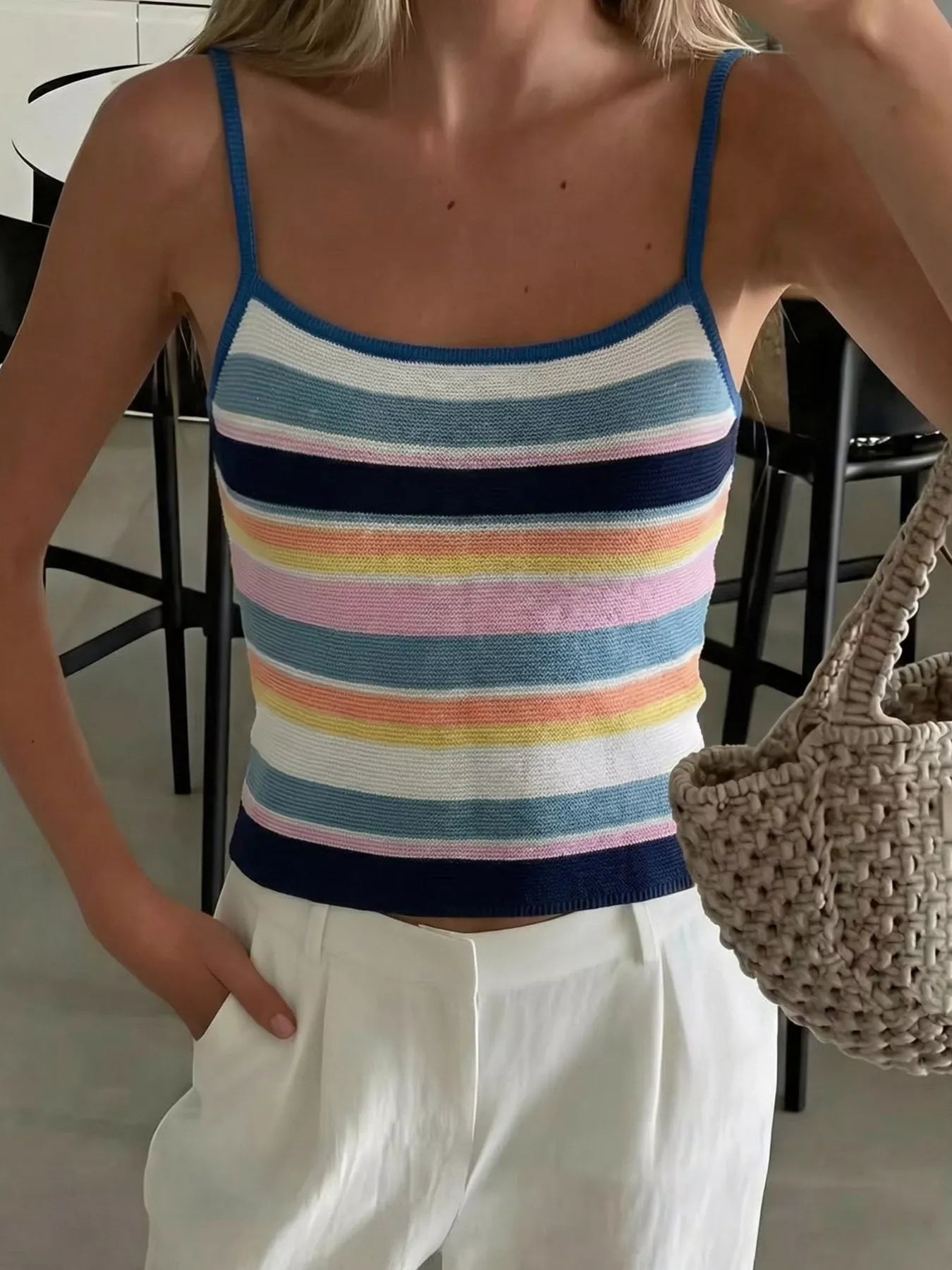 Striped Knit Cami