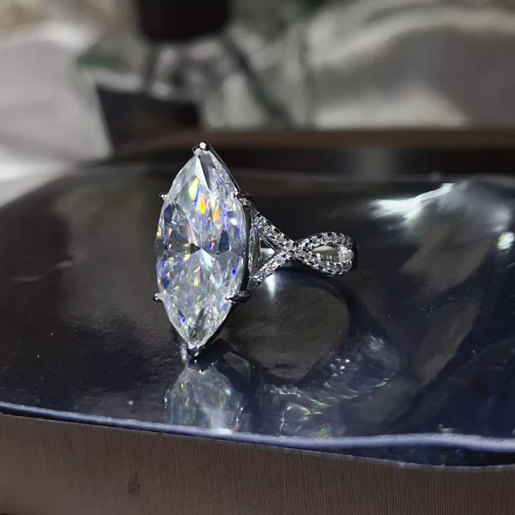 10 Carat Moissanite 925 Sterling Silver Ring