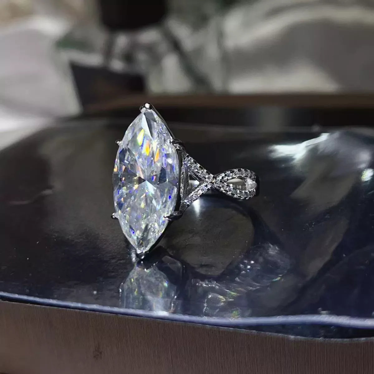 10 Carat Moissanite 925 Sterling Silver Ring