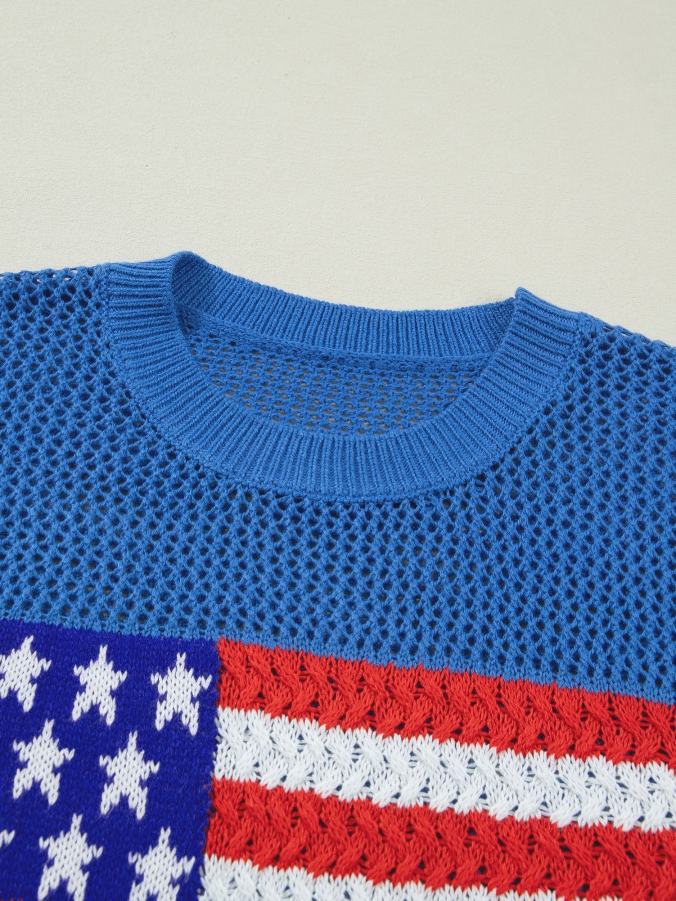 Flag Graphic Short Sleeve Sweater Top