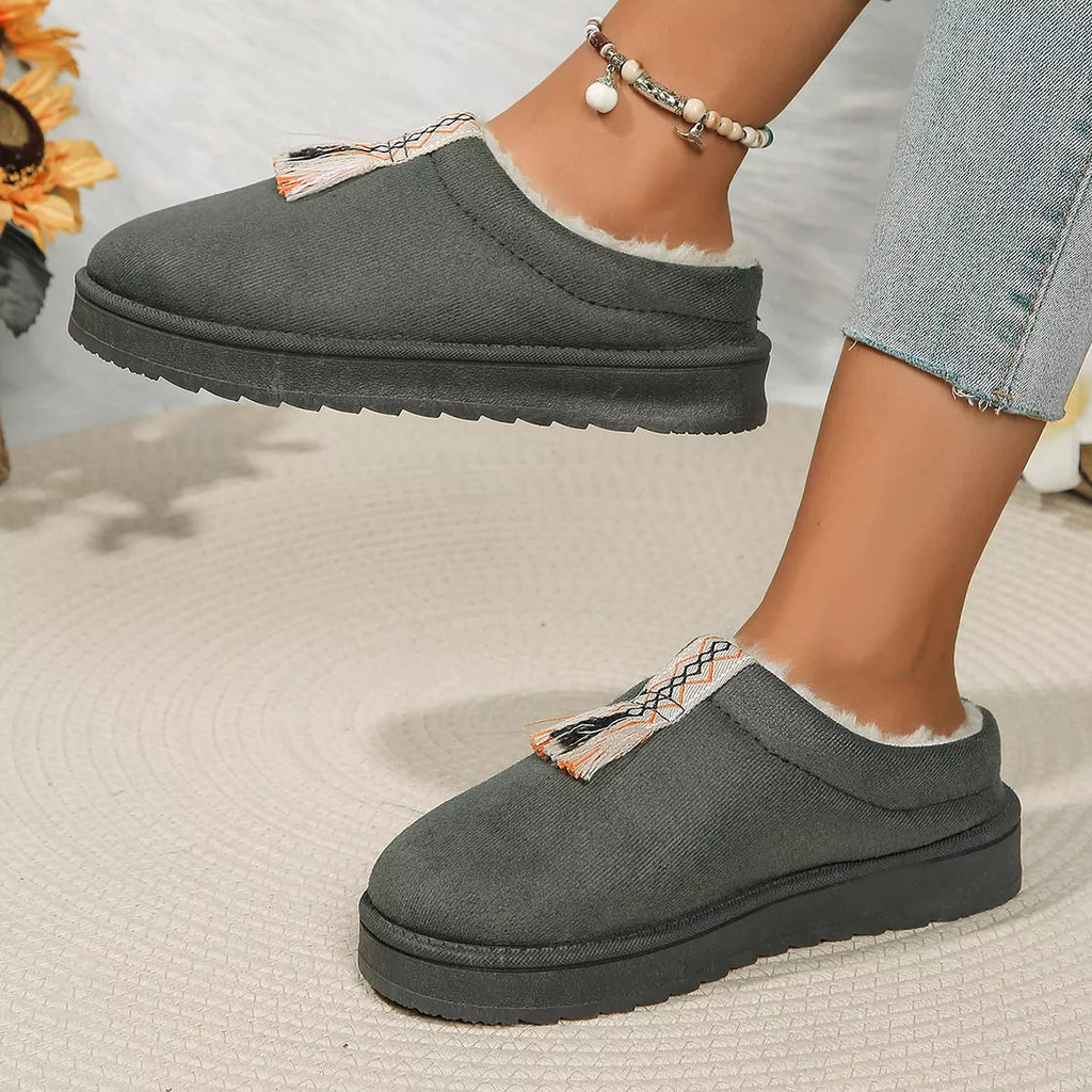 Round Toe Platform Slippers