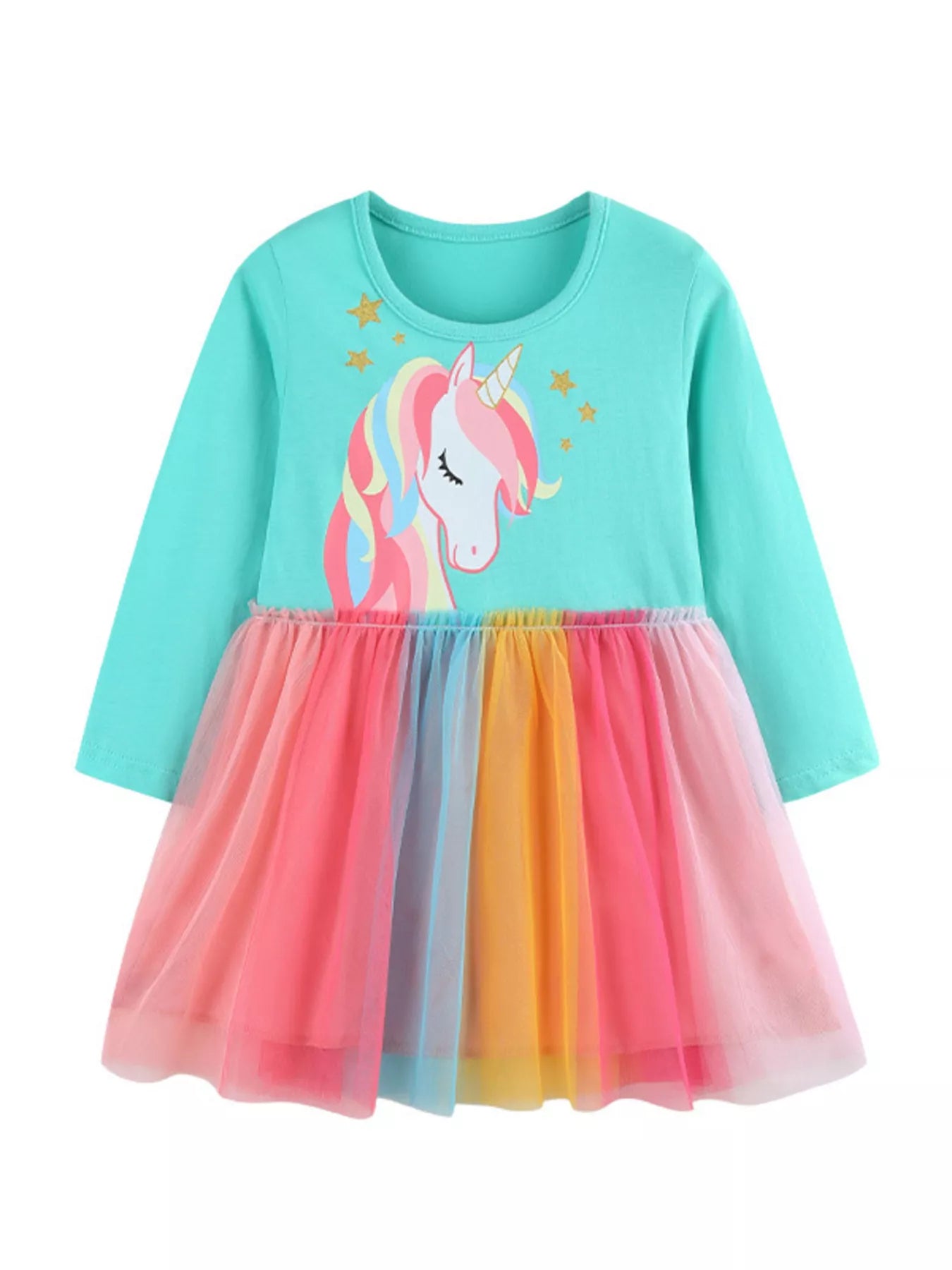 Children's Unicorn Rainbow Tulle Dress