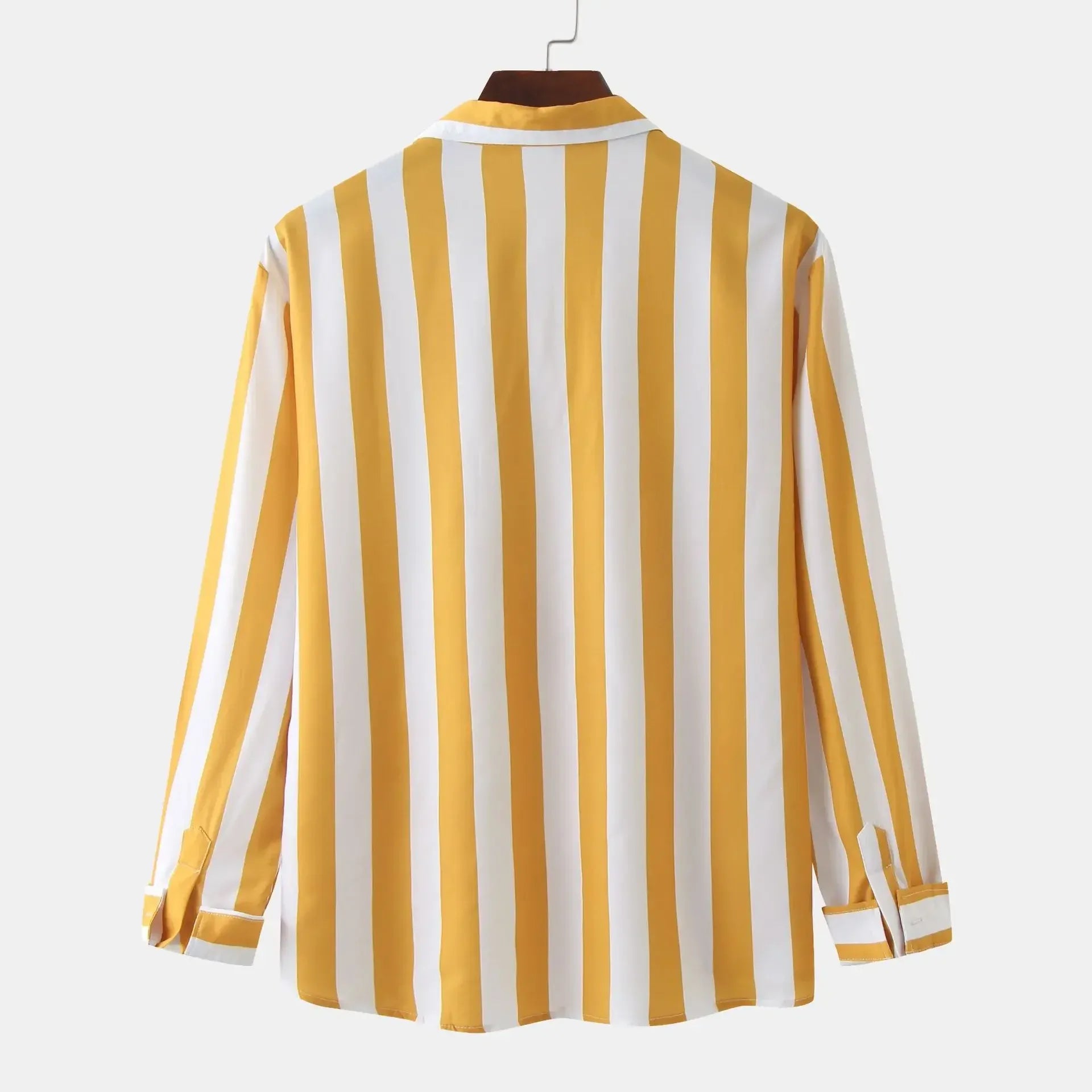Men's Striped Button-Down Long Sleeve Shirt