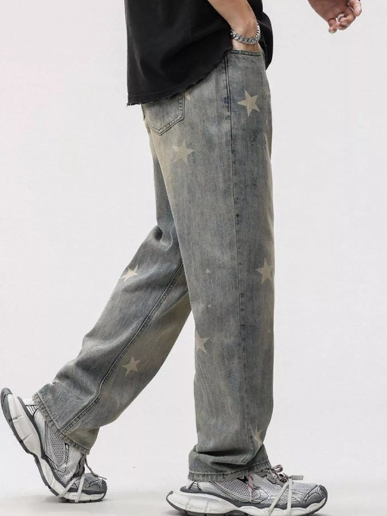 Men's Star Wide Leg Jeans