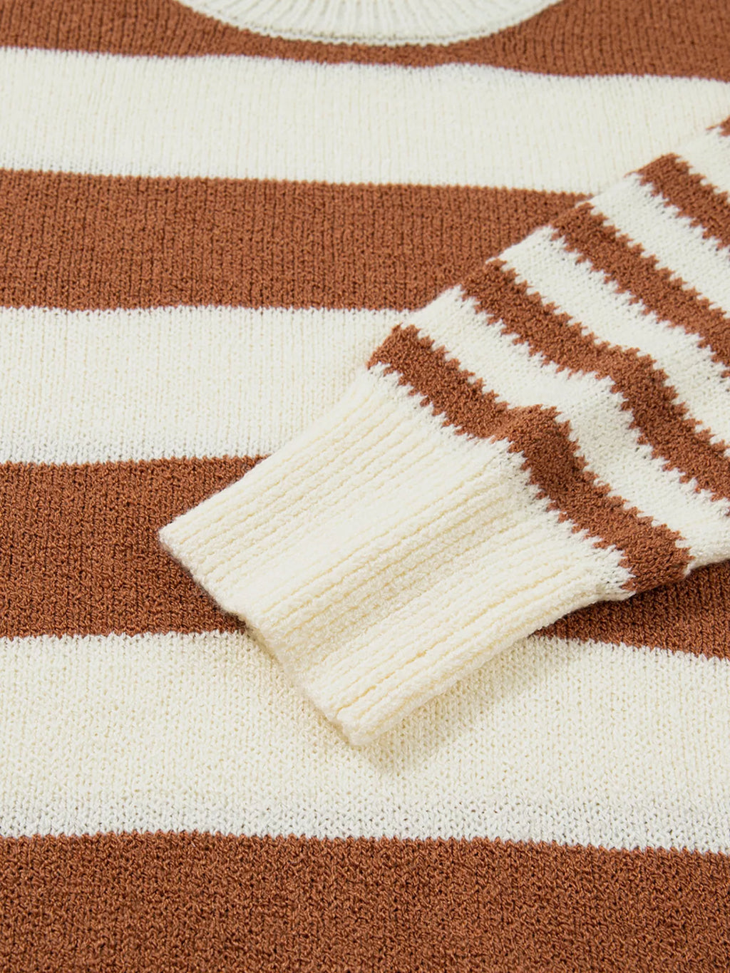 Stripe Drop Shoulder Sleeve Patchwork Baggy Sweater