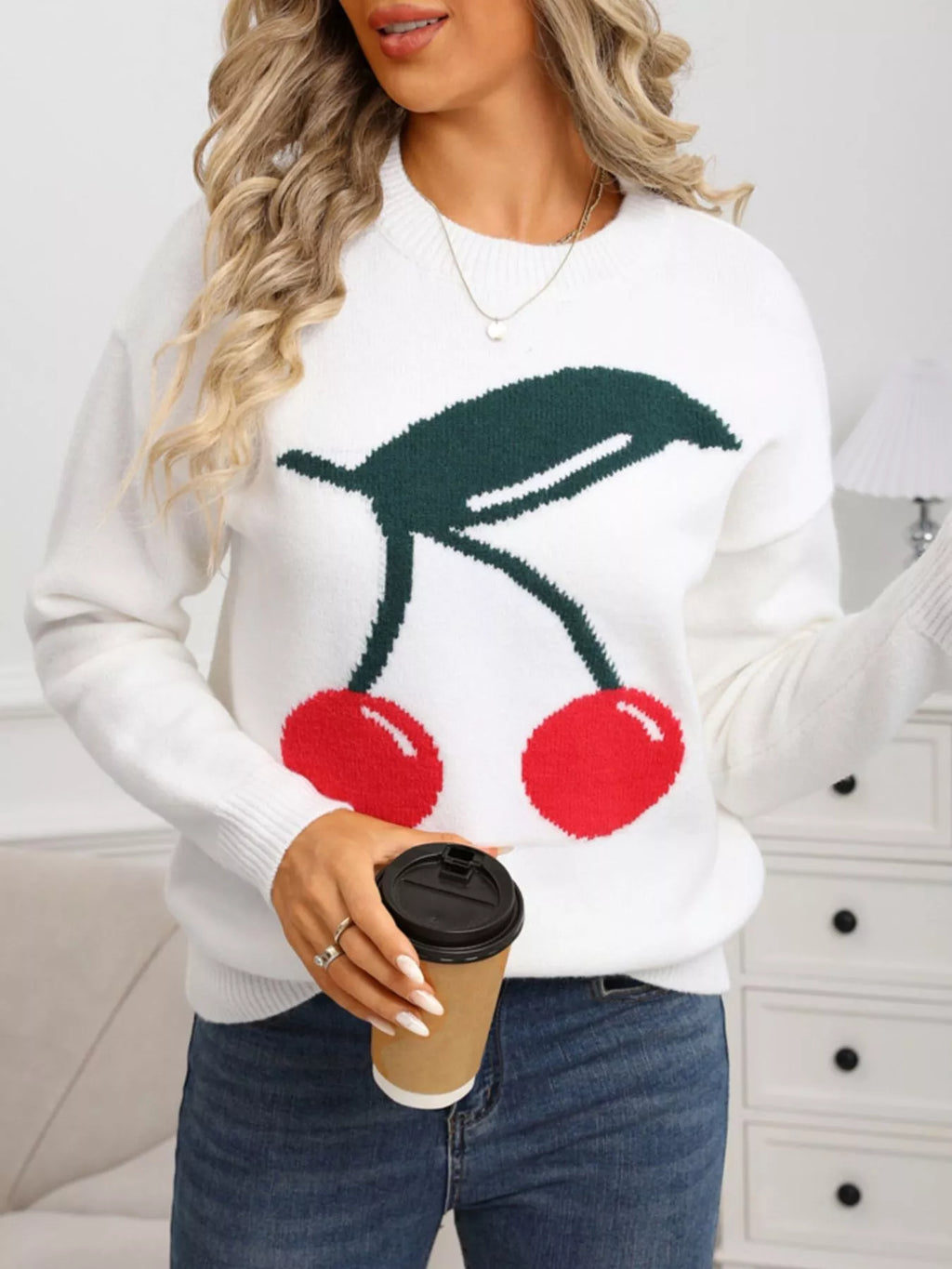 Cherry Round Neck Sweater