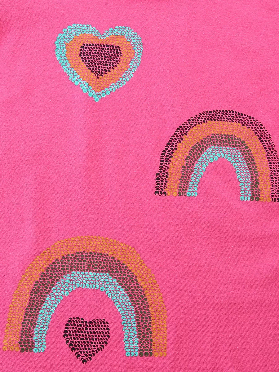 Children's Heart & Rainbow Round Neck Tee
