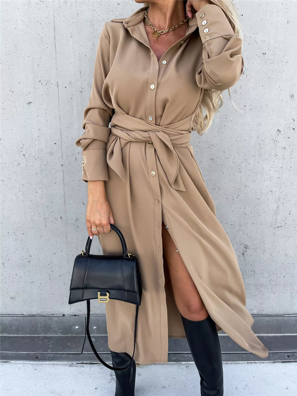 Full Size Button Front Shirt Dress Plus Size