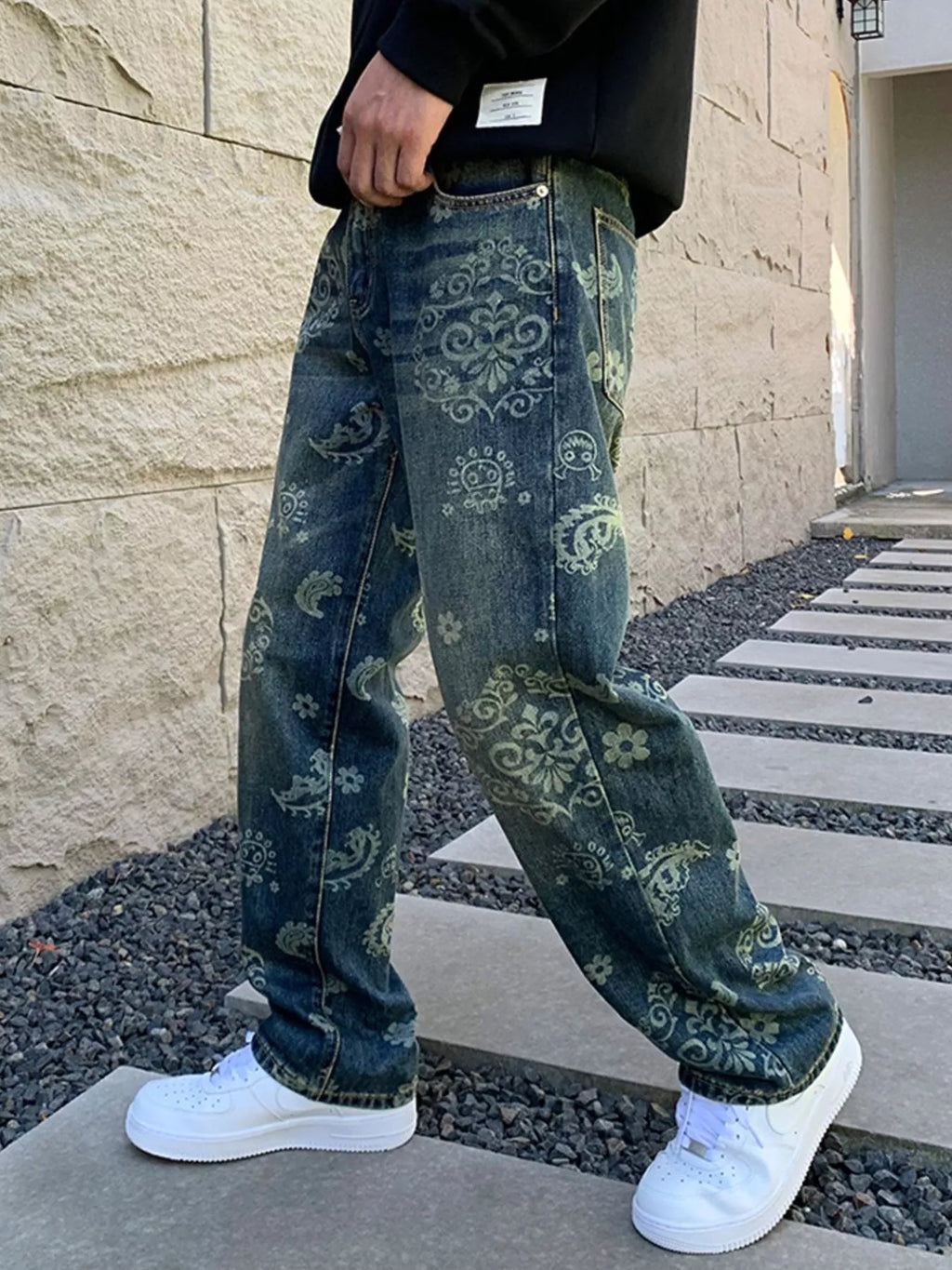 Men's Vintage Washed Loose Fit Jeans