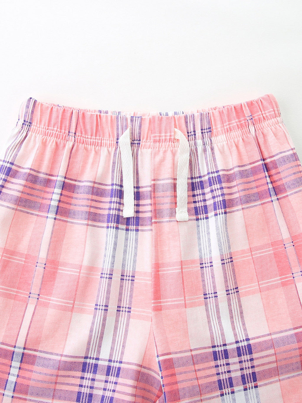 Children's Bunny Train Ruffle Trim Top & Plaid Shorts Set