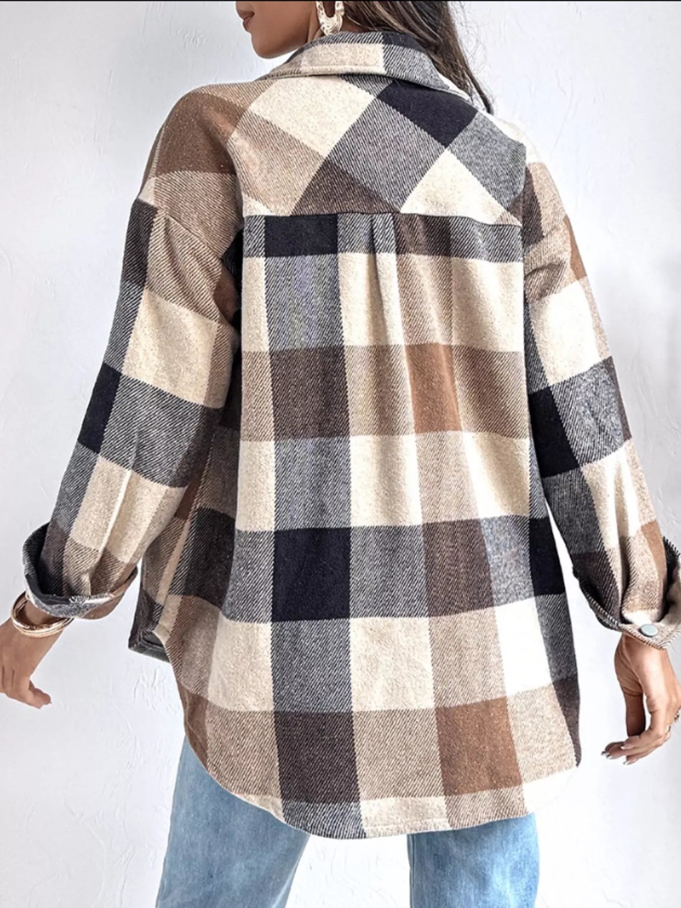 Plaid Button-Up Long Sleeve Shirt