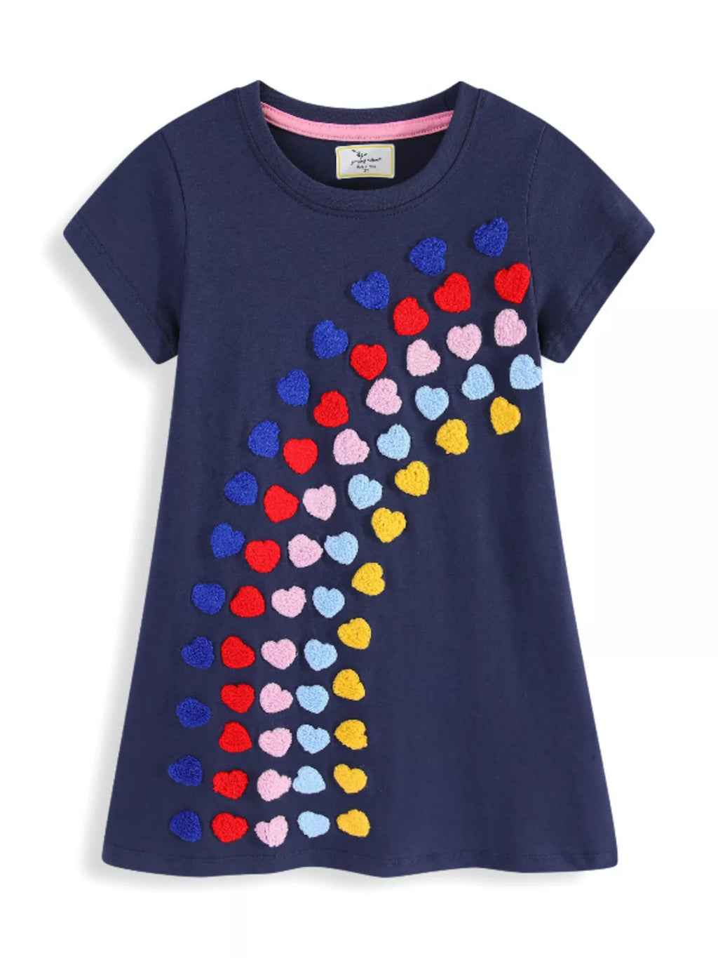 Children's Heart Applique Short Sleeve Dress