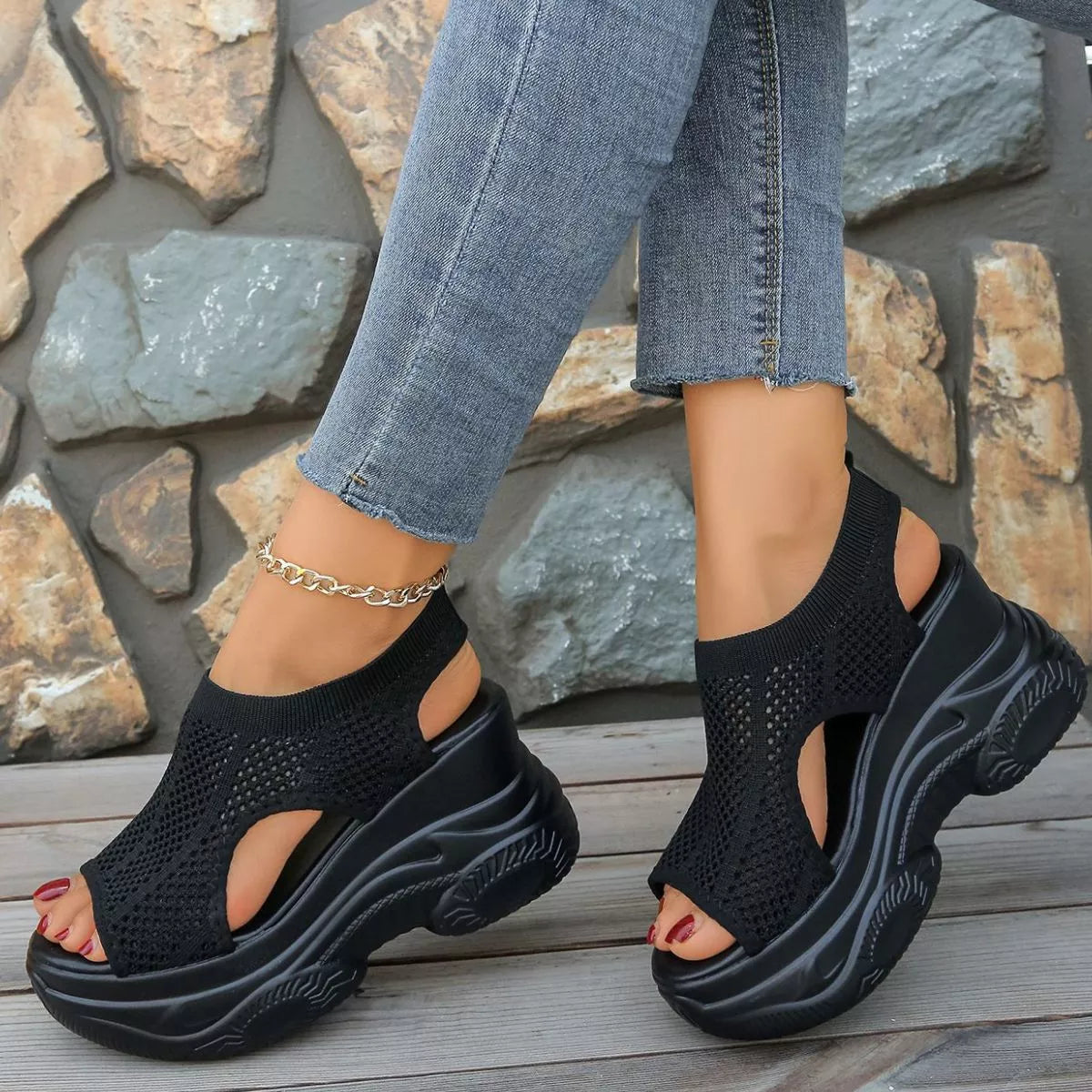 Open Toe Wedge Sandals