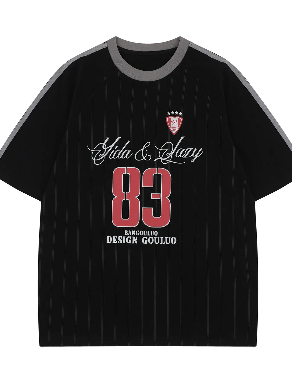 Men's Number 83 Striped Baseball T-Shirt